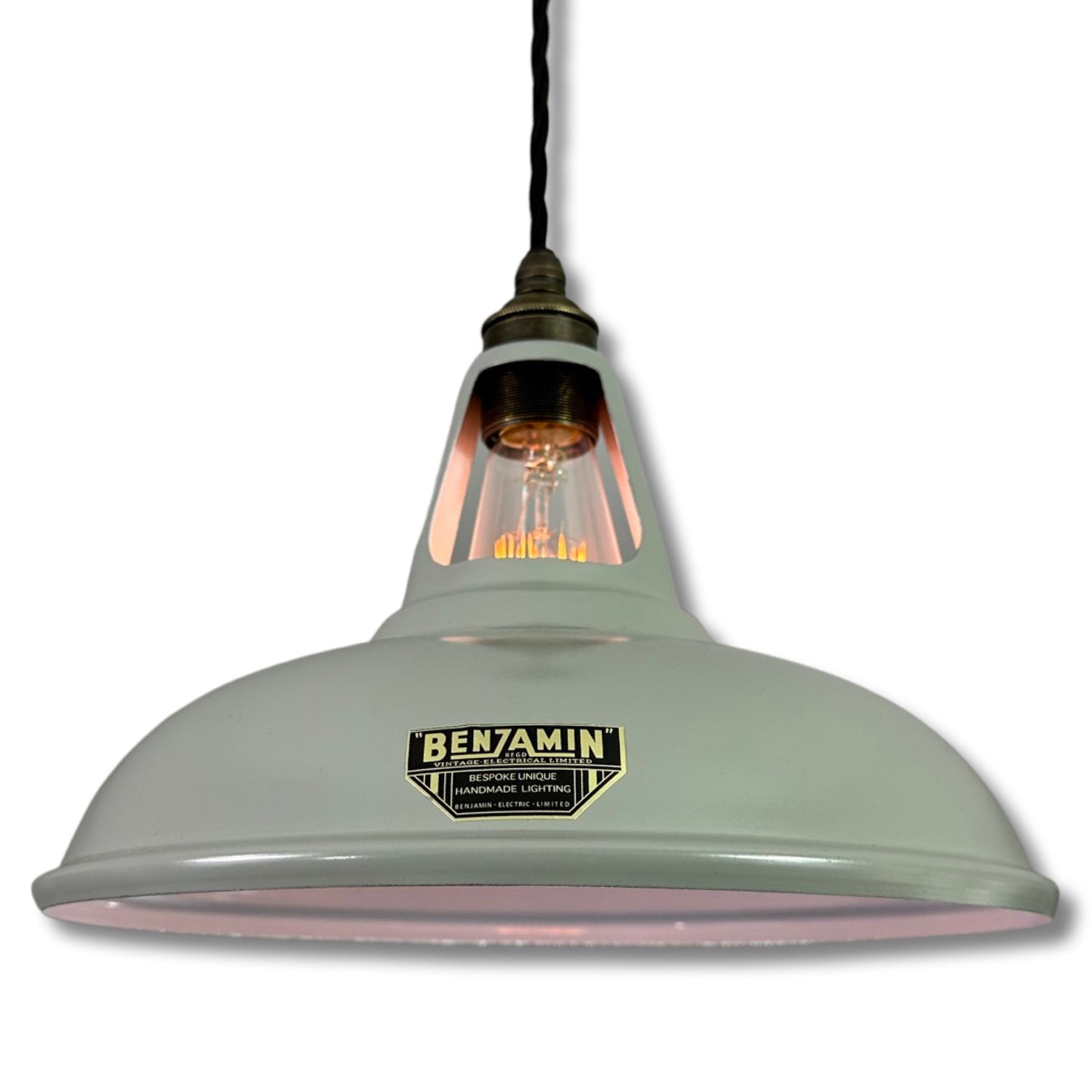 Cawston ~ Grey Solid Shade Slotted DesignPendant Set Light | Ceiling Dining Room | Kitchen Table | Vintage Filament Bulb 11 Inch