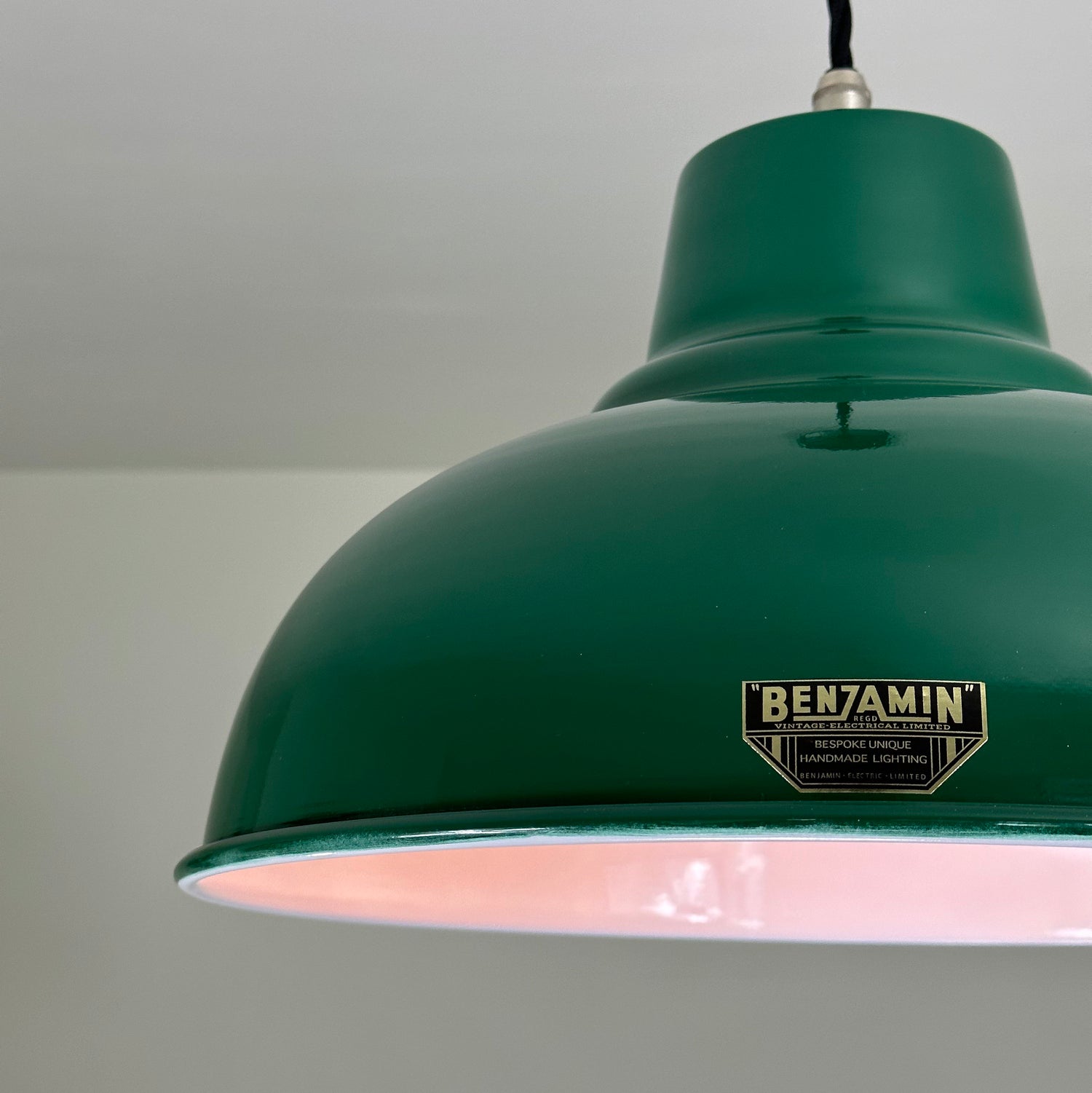 Salthouse XL ~ Racing Green Industrial factory shade light ceiling dining room kitchen table vintage filament lamps pendant bar 14.5 Inch