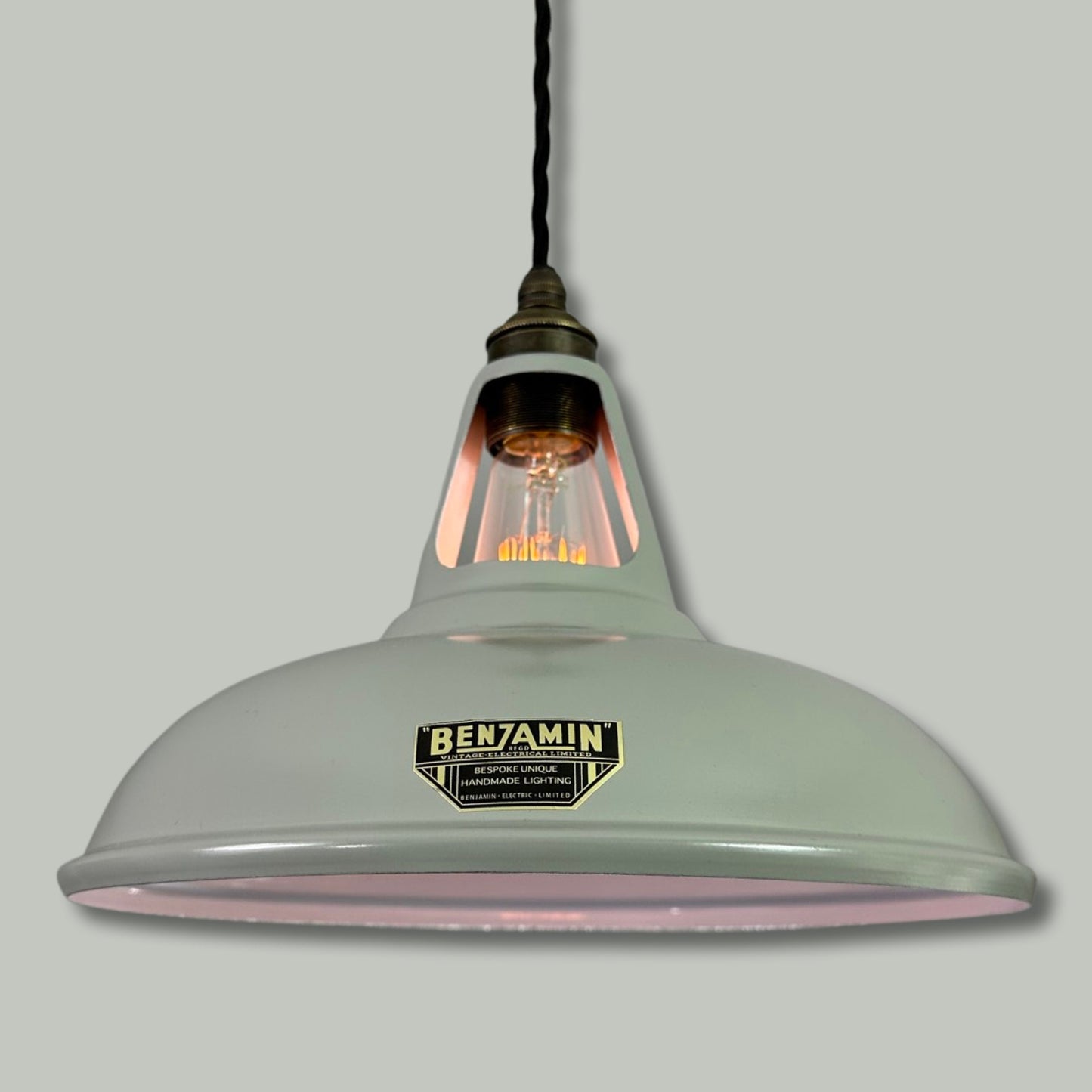 Cawston ~ Grey Solid Shade Slotted DesignPendant Set Light | Ceiling Dining Room | Kitchen Table | Vintage Filament Bulb 11 Inch