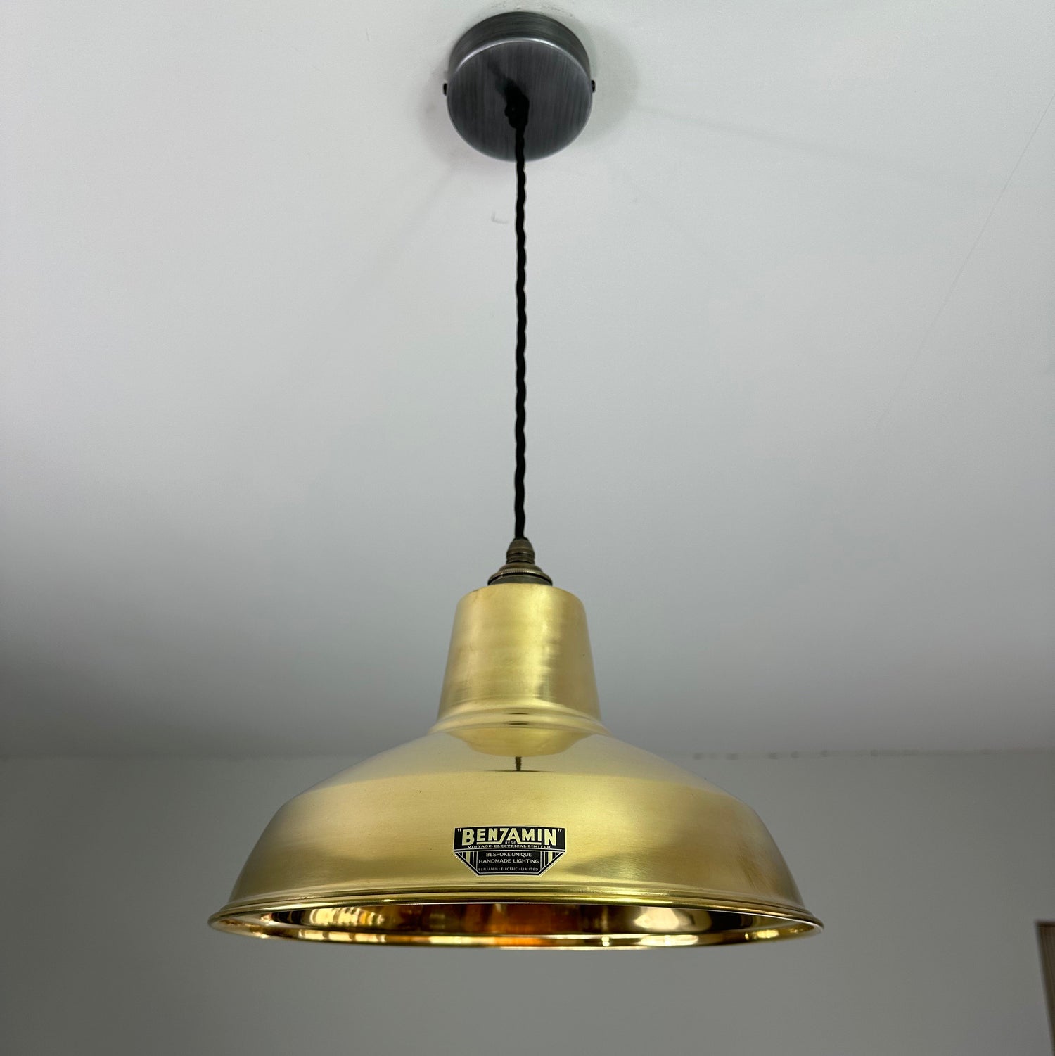 Filby ~ Genuine Solid Brass Reflector Shade Pendant Set Light | 12.5 Inch