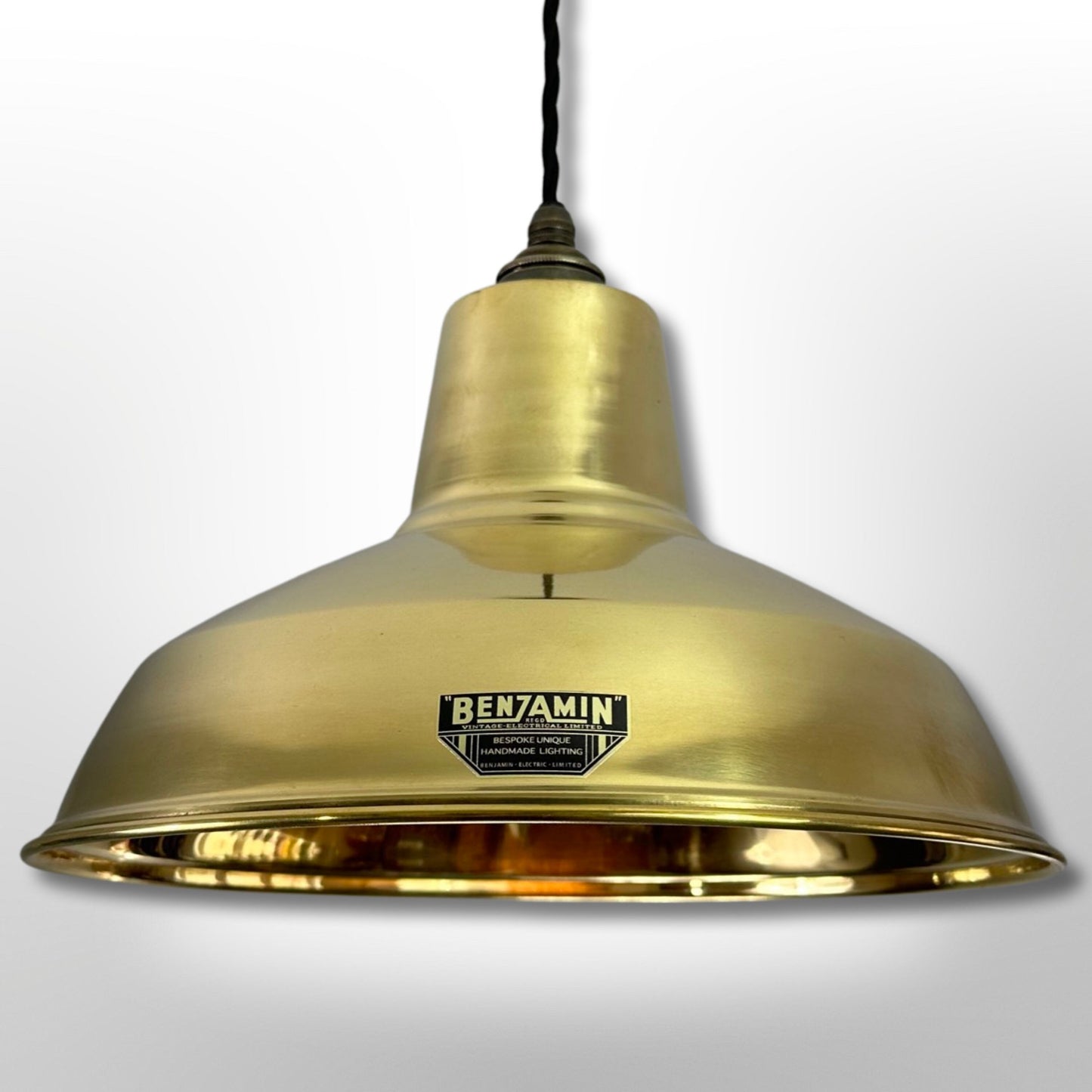 Filby ~ Genuine Solid Brass Reflector Shade Pendant Set Light | 12.5 Inch