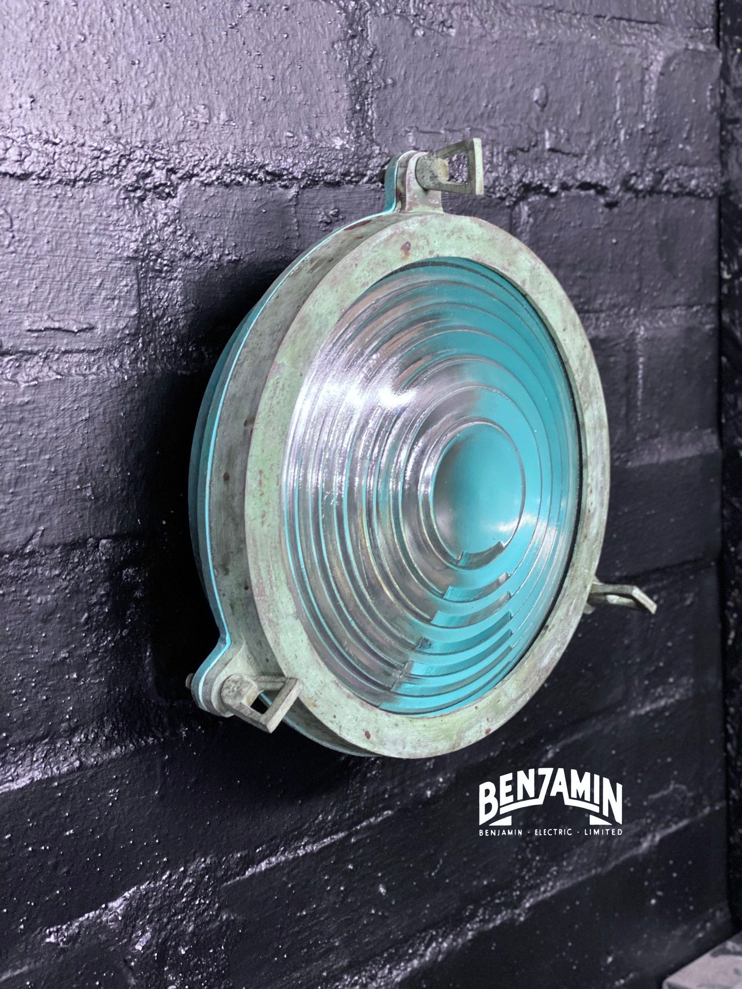 Wroxham ~ Verdigris Solid Brass Round Bulkhead Industrial Wall Light | Ceiling Bathroom | Outdoor Garden | lighthouse Vintage Filament Bulb