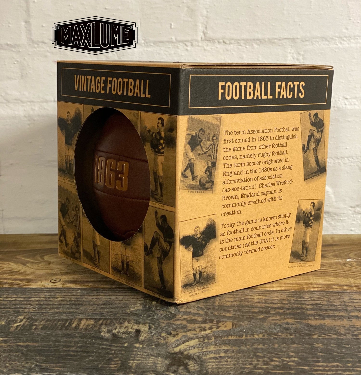 Vintage Brown Football | Leather Style | Retro Birthday Gift idea **damaged box**