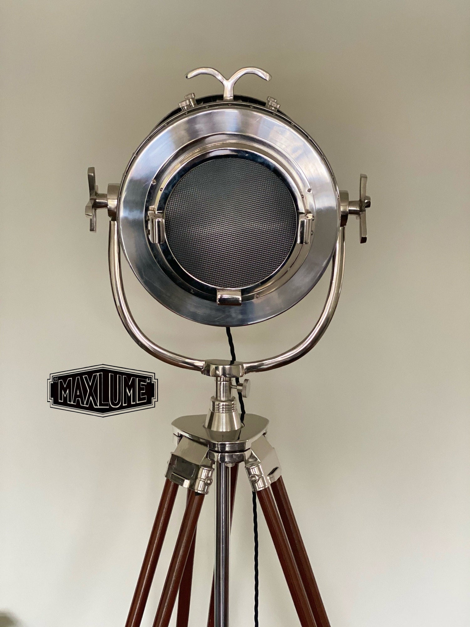 Maxlume ~ Hollywood Designer Tripod Search Light Luxury Theatre Spot Light Living Room Vintage