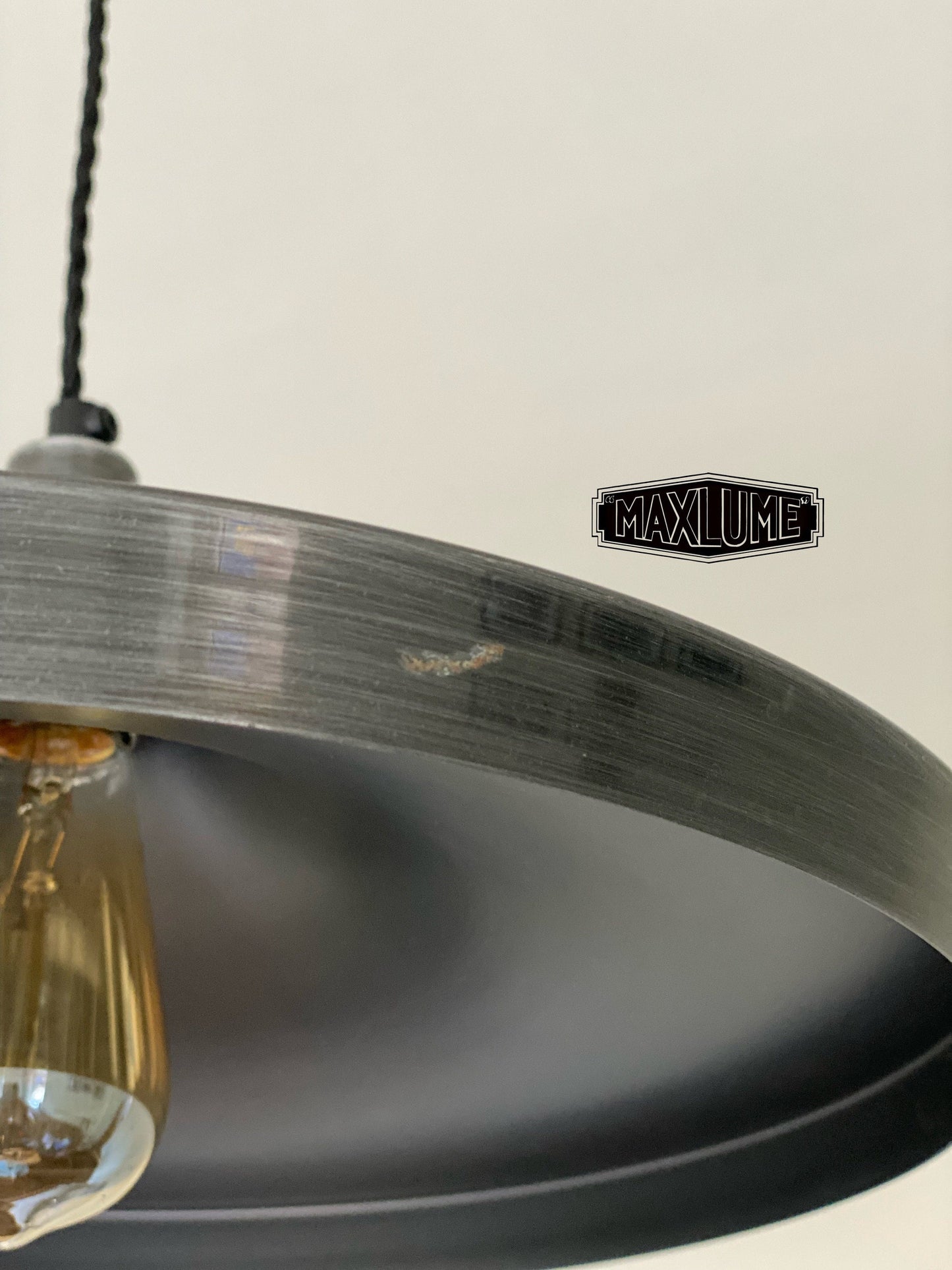 Beetley ~ Pewter Grey Solid Steel Shade Pendant Set Light | Industrial Factory ceiling dining room kitchen vintage beat **Factory Second**