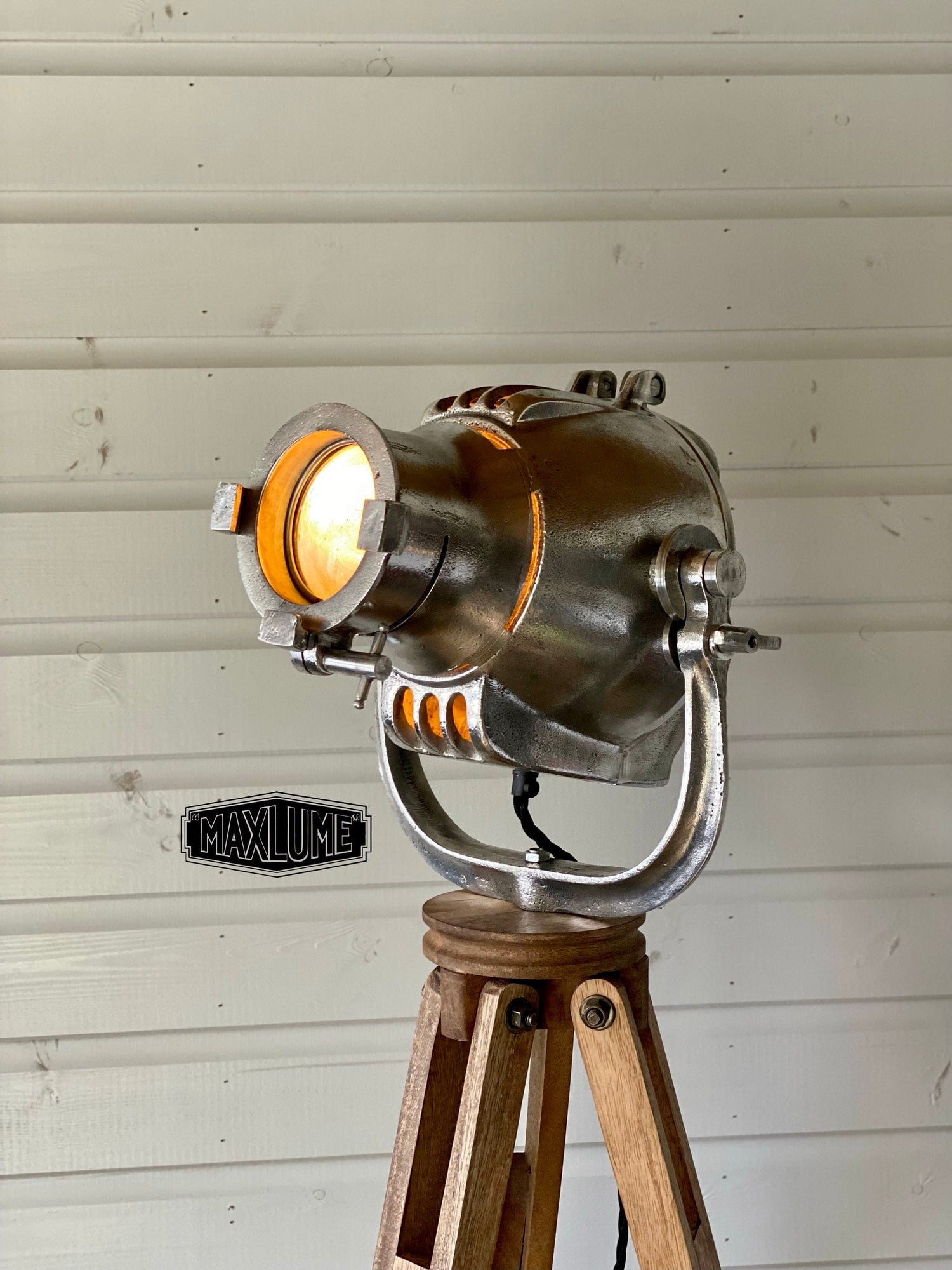 Maxlume ~ Searchlight Designer Tripod Light Luxury Theatre Spot Light Living Room Vintage