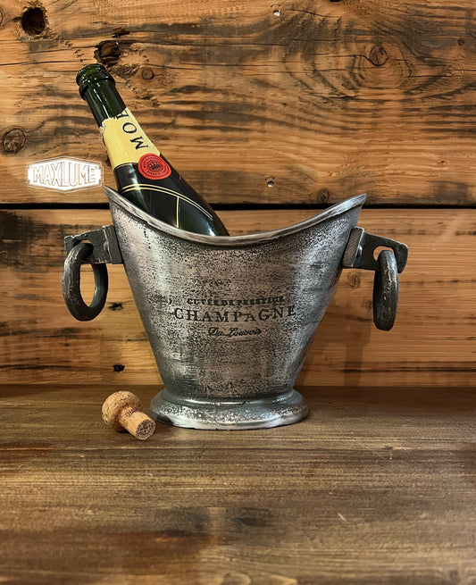 Maxlume ~ Solid Cast Engraved Champagne Ice Bucket | Wine Cooler