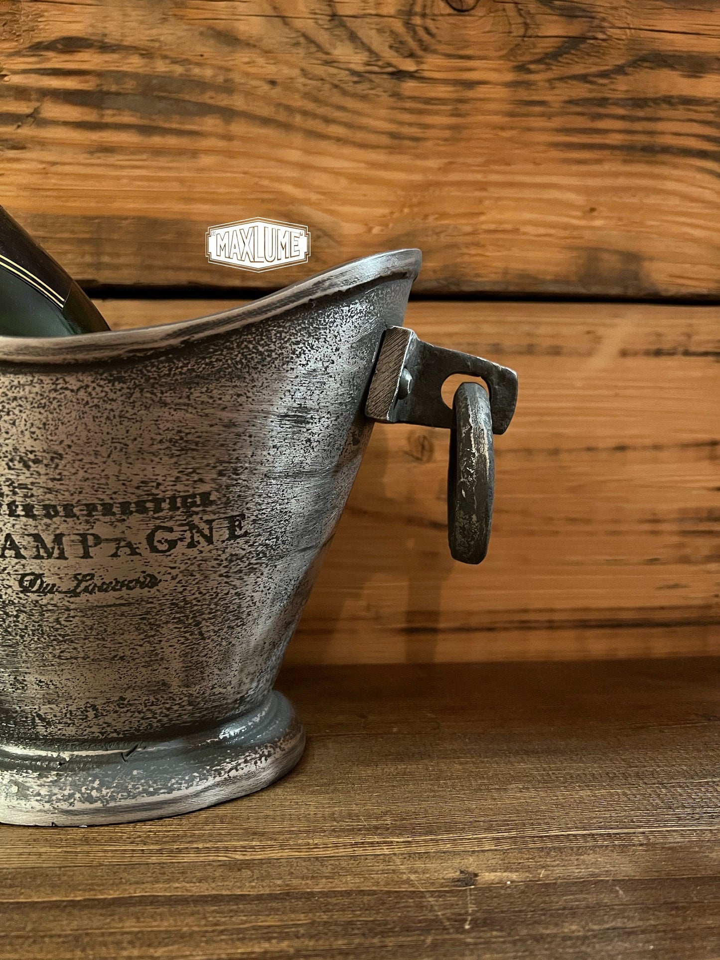 Maxlume ~ Solid Cast Engraved Champagne Ice Bucket | Wine Cooler