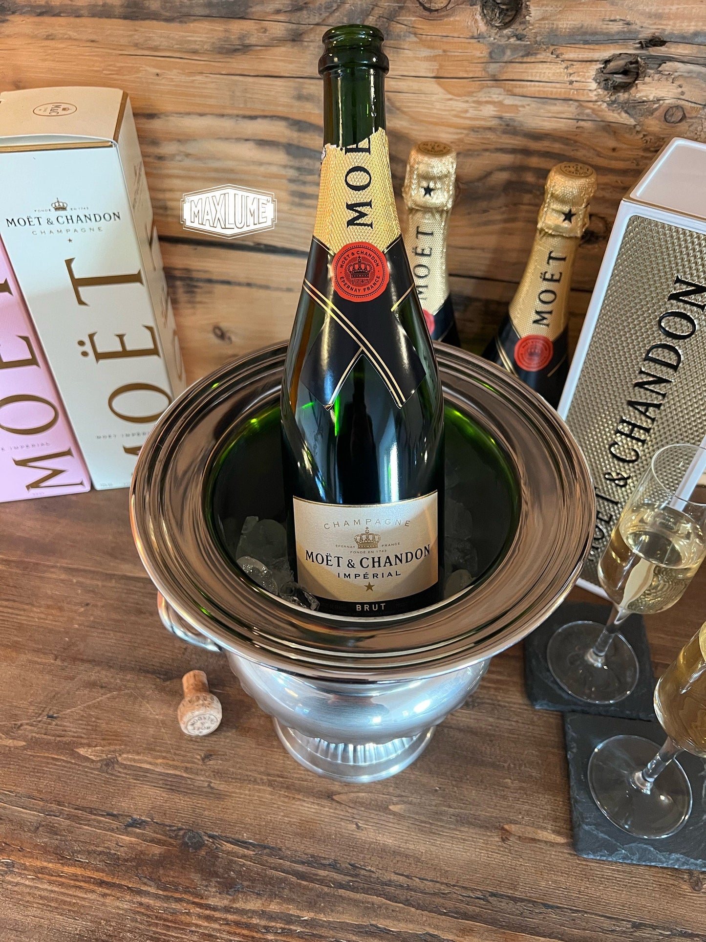 Maxlume  ~ Solid Nickel Plated Champagne Ice Bucket | Wine Cooler