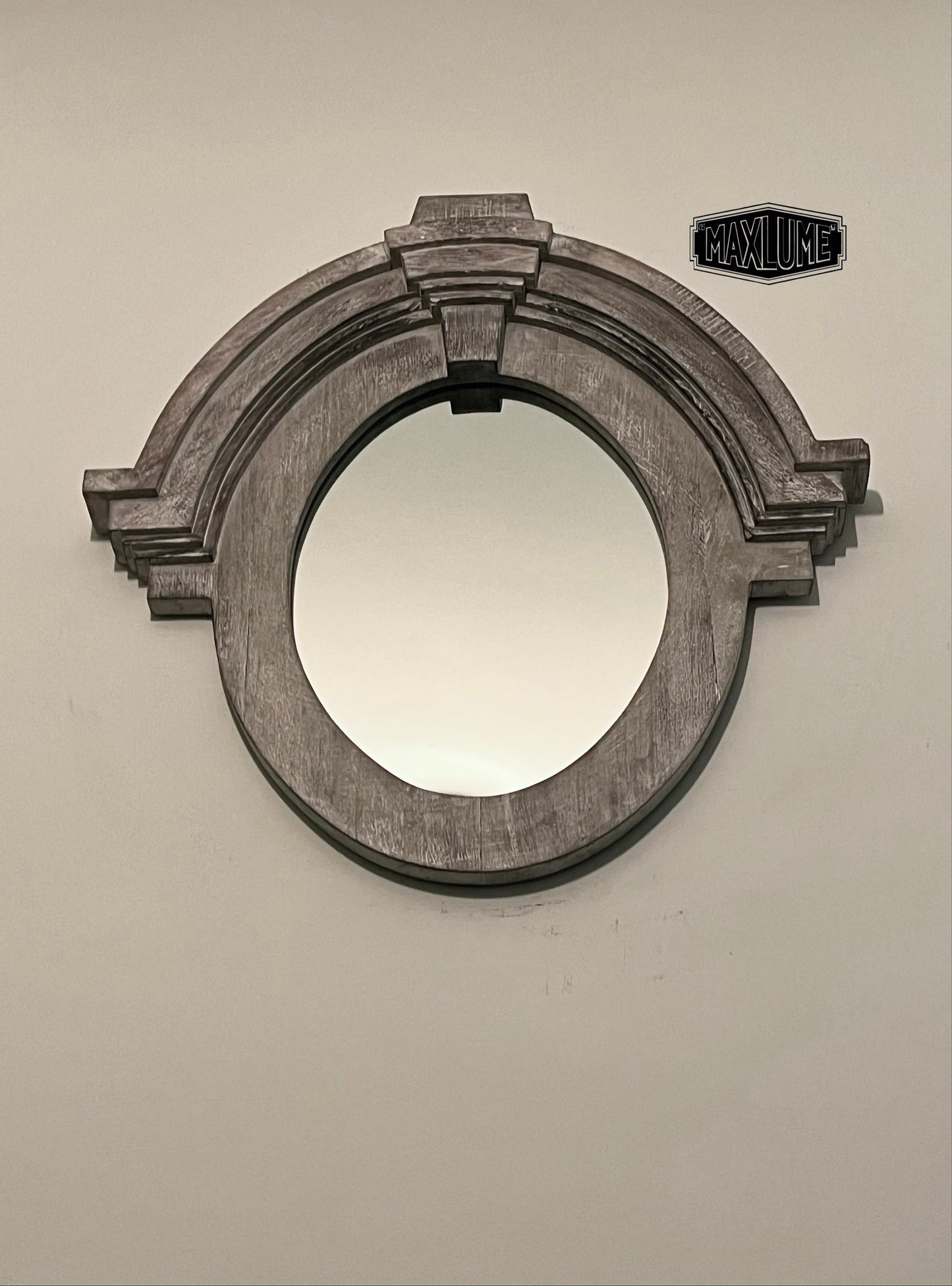 Maxlume ~ Mansard Arched Mirror | Solid White Washed Mango Wood | Gift Idea