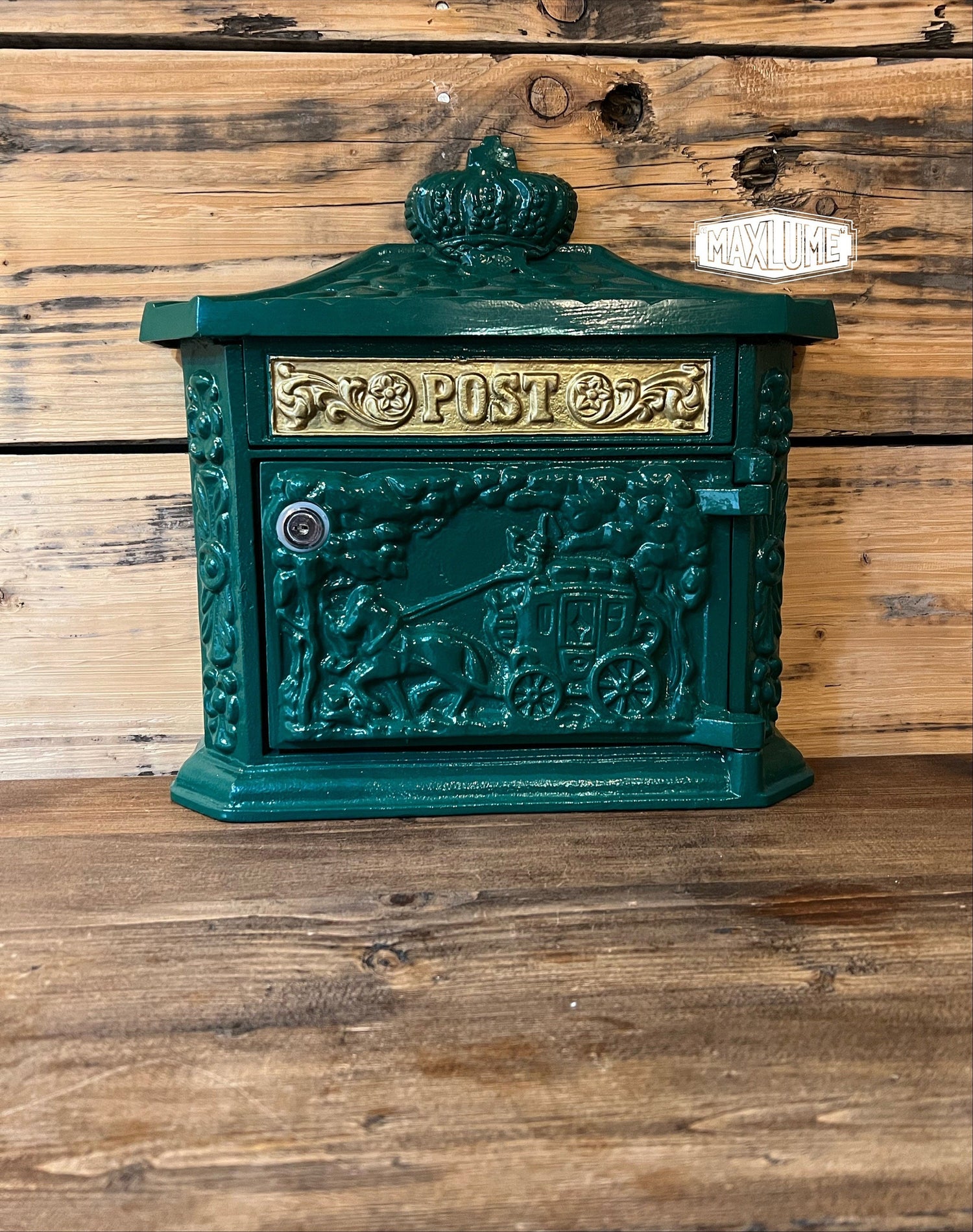 Maxlume ~ Solid Wall Mounted Post Box In Green