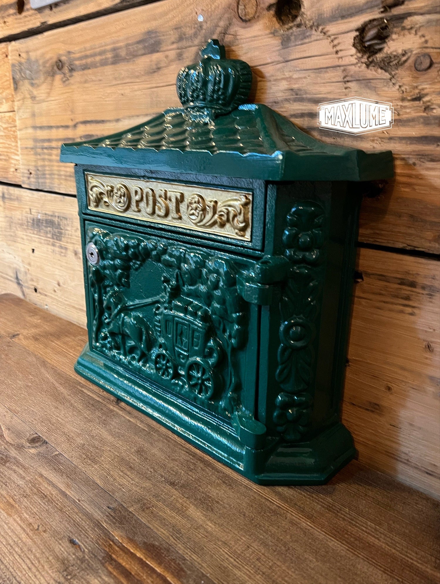 Maxlume ~ Solid Wall Mounted Post Box In Green