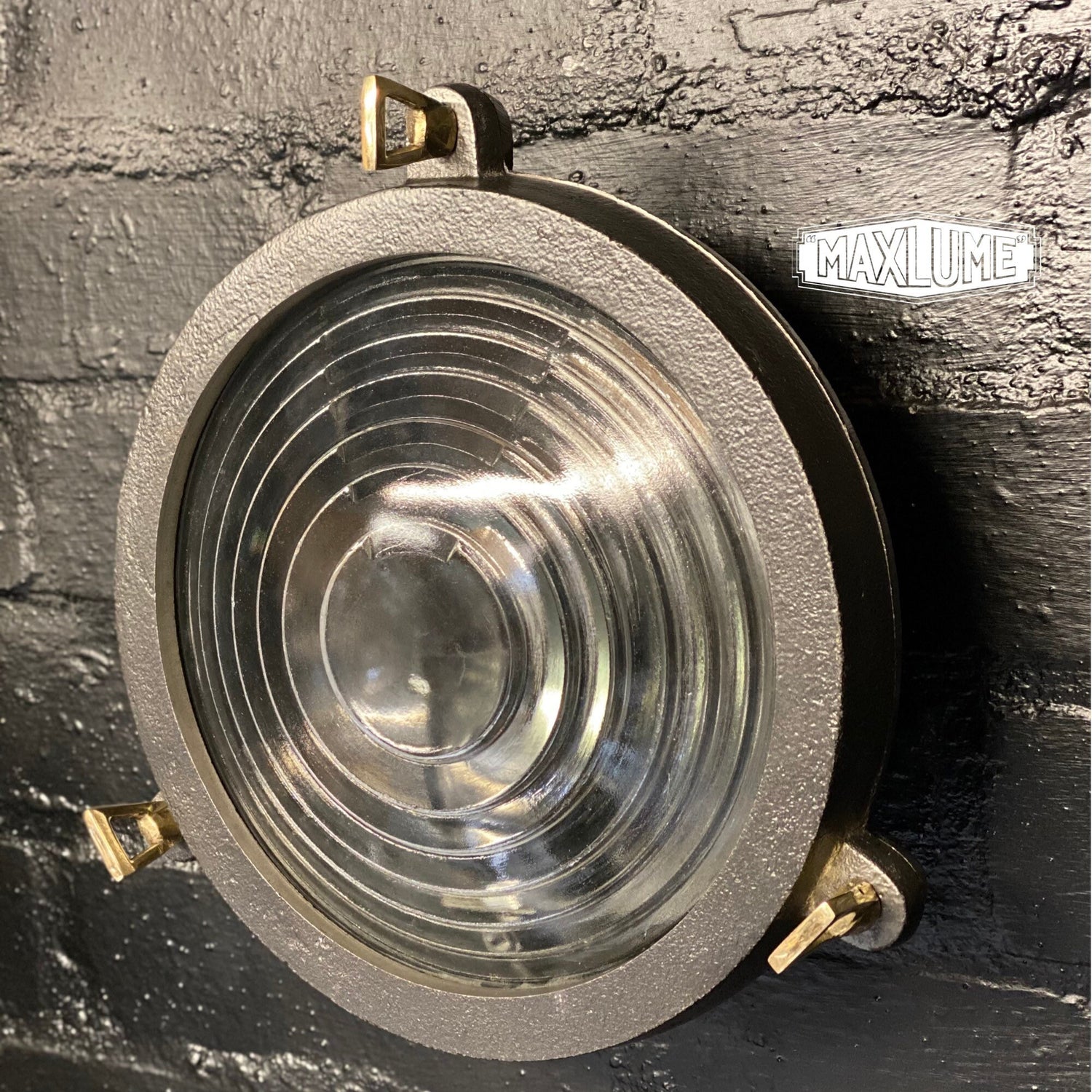 Wroxham ~ Solid Cast Pewter Round Bulkhead Industrial Wall Light House | Ceiling Bathroom | Outdoor Garden | Vintage 1 x Filament Bulb