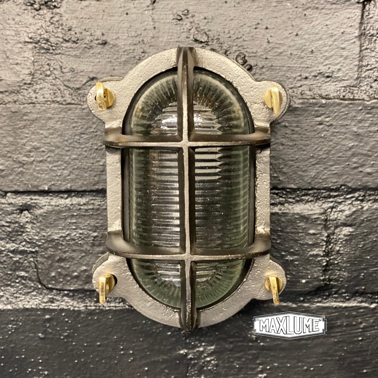 Walsingham  ~  Solid Cast Iron Caged Bulkhead Industrial Wall Light | Ceiling Bathroom | Outdoor Garden | Vintage