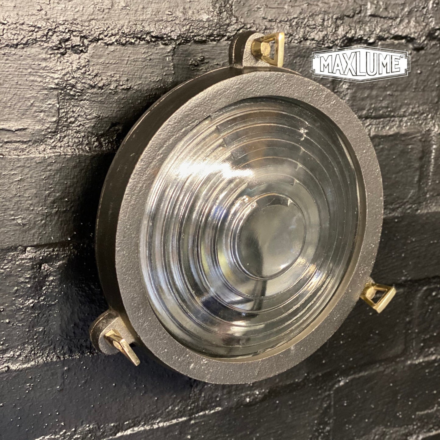 Wroxham ~ Solid Cast Pewter Round Bulkhead Industrial Wall Light House | Ceiling Bathroom | Outdoor Garden | Vintage 1 x Filament Bulb