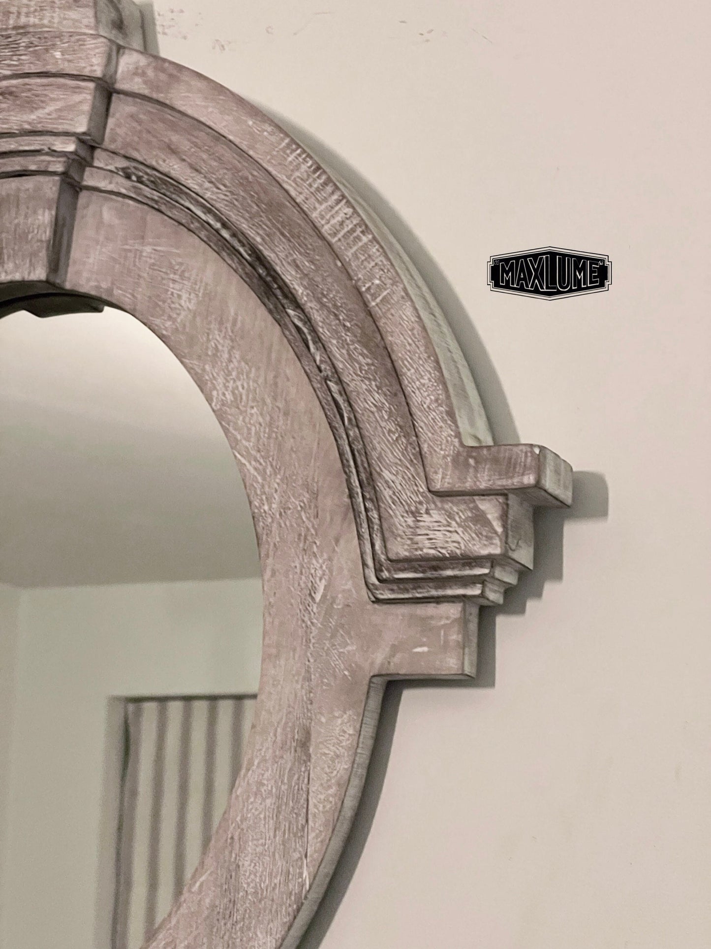 Maxlume ~ Mansard Arched Mirror | Solid White Washed Mango Wood | Gift Idea