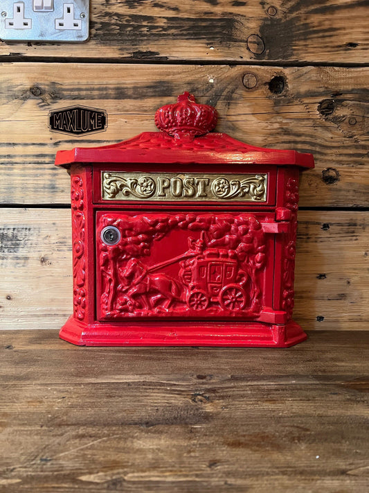 Maxlume ~ Solid Wall Mounted Post Box In Red