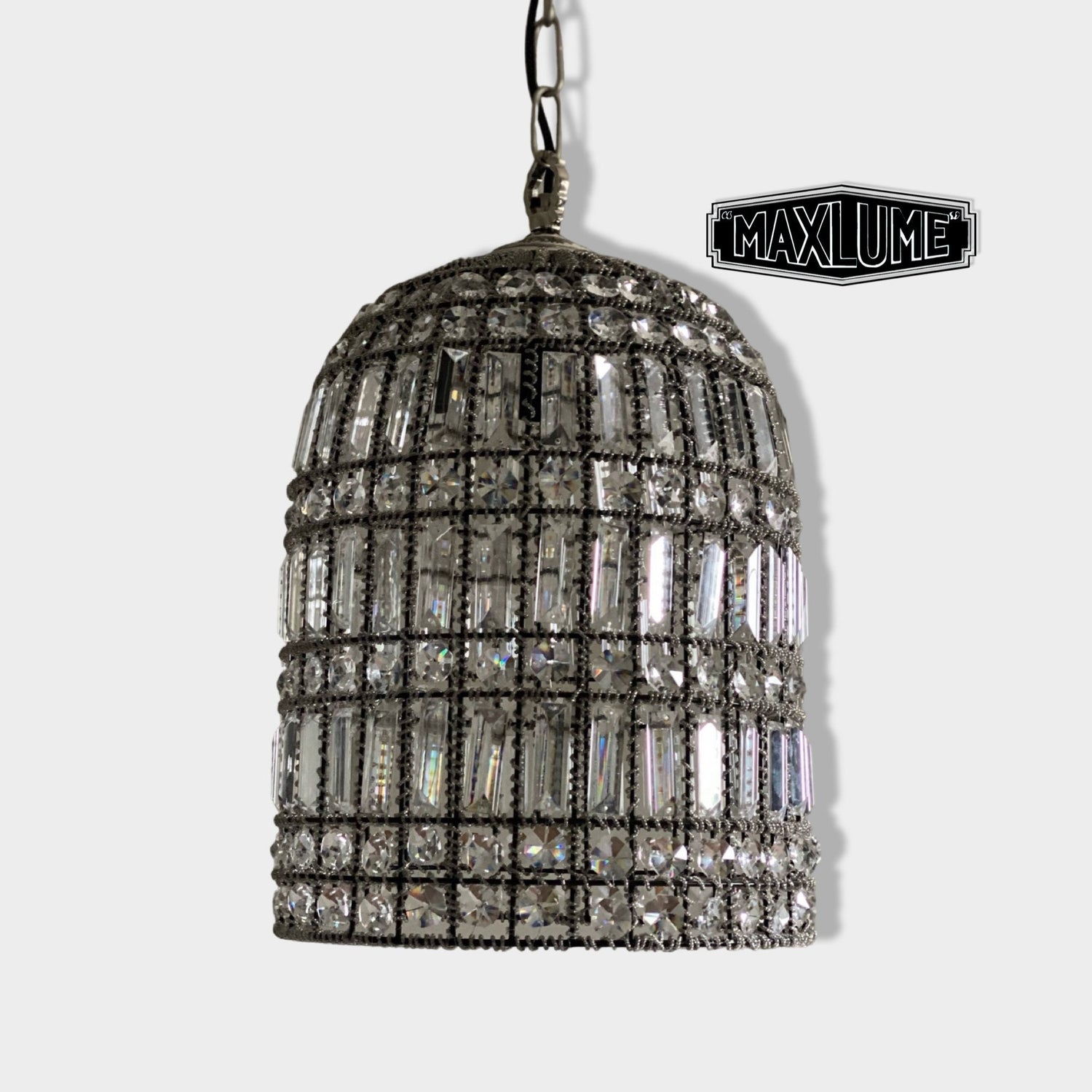 Maxlume ~ XL French Glass Bird Cage Luxury Chandelier Light Dining Room Ceiling Pendant