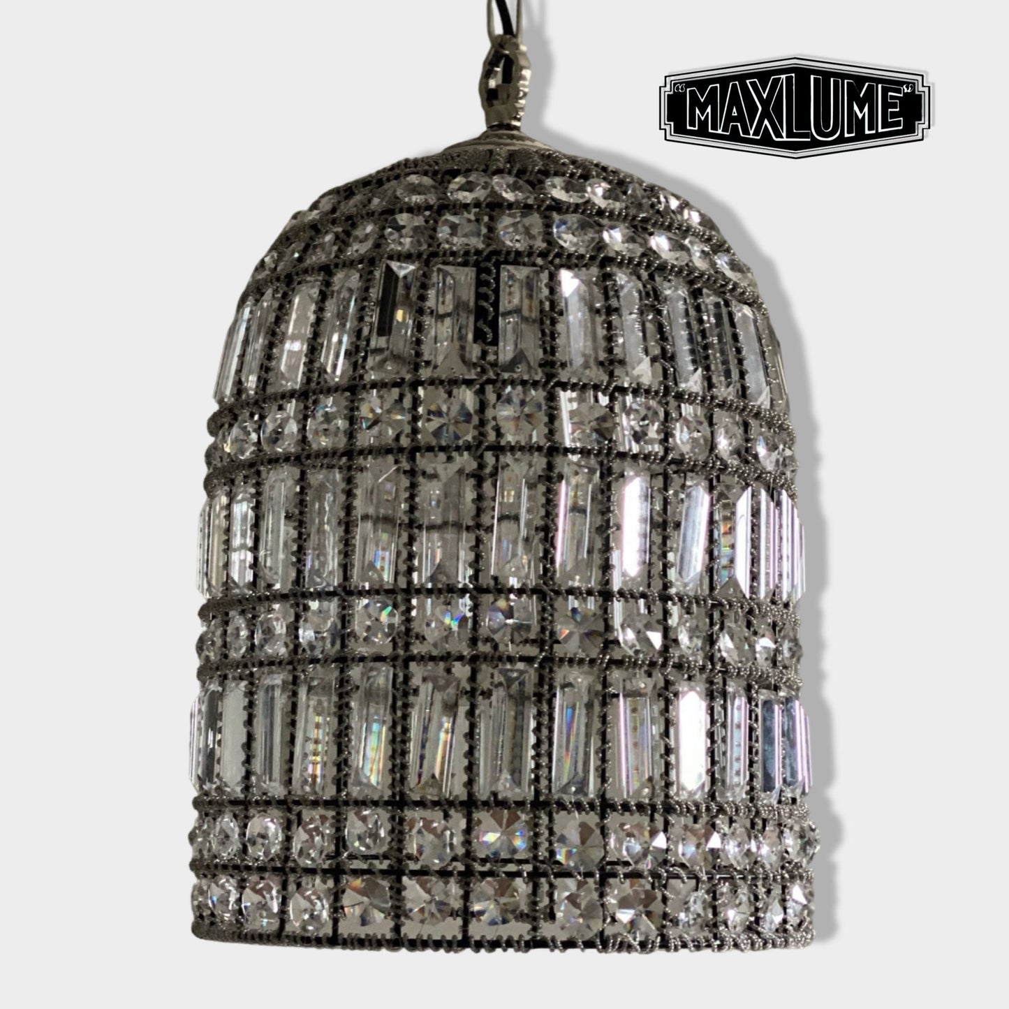 Maxlume ~ XL French Glass Bird Cage Luxury Chandelier Light Dining Room Ceiling Pendant