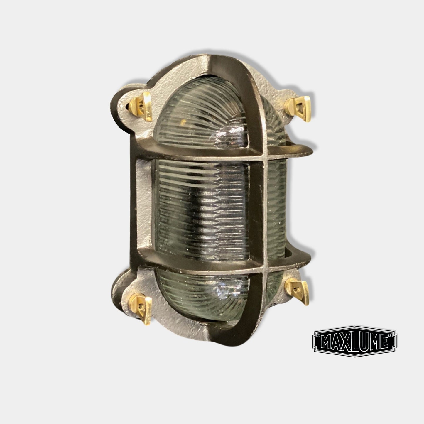 Walsingham  ~  Solid Cast Iron Caged Bulkhead Industrial Wall Light | Ceiling Bathroom | Outdoor Garden | Vintage