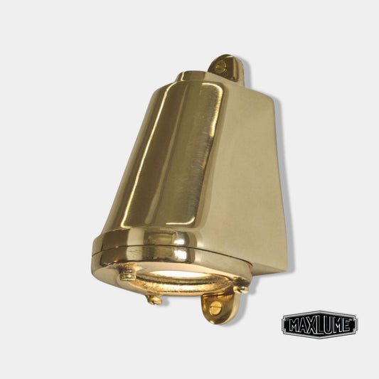 Holt ~ Solid Brass Mast Down Light LED Industrial Cargo Ship Sconce Marine Light Bulkhead Hand Crafted Wall Nautical Passage Way