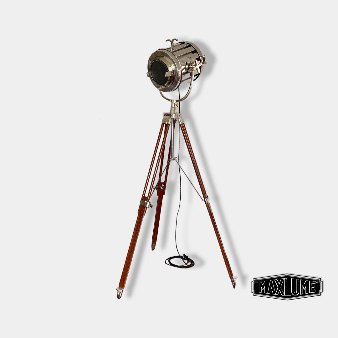 Maxlume ~ Hollywood Designer Tripod Search Light Luxury Theatre Spot Light Living Room Vintage