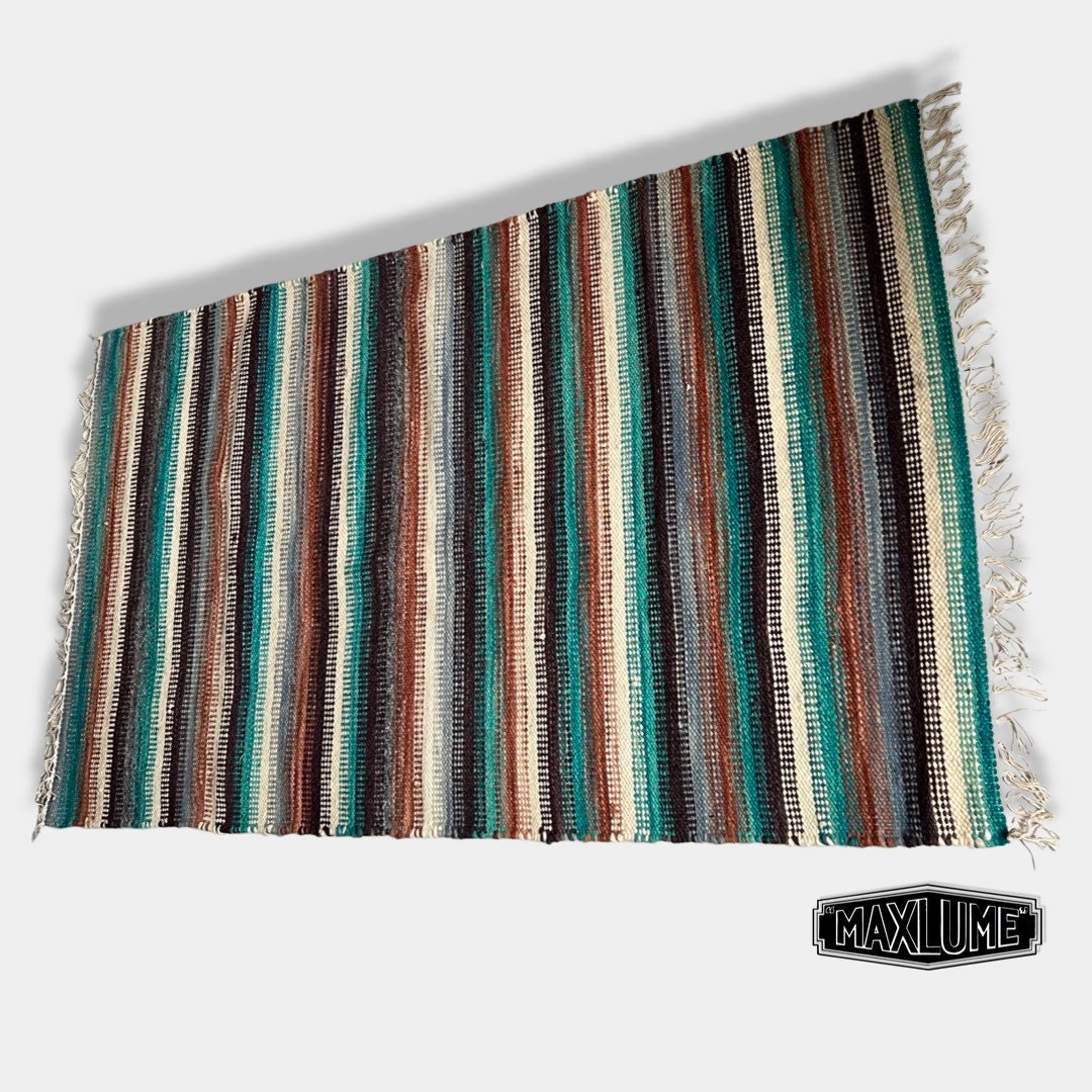 Hand Knotted Reversible Flat Weave Pure Wool Colourful Kilim Woollen Rug 3ft x 5ft