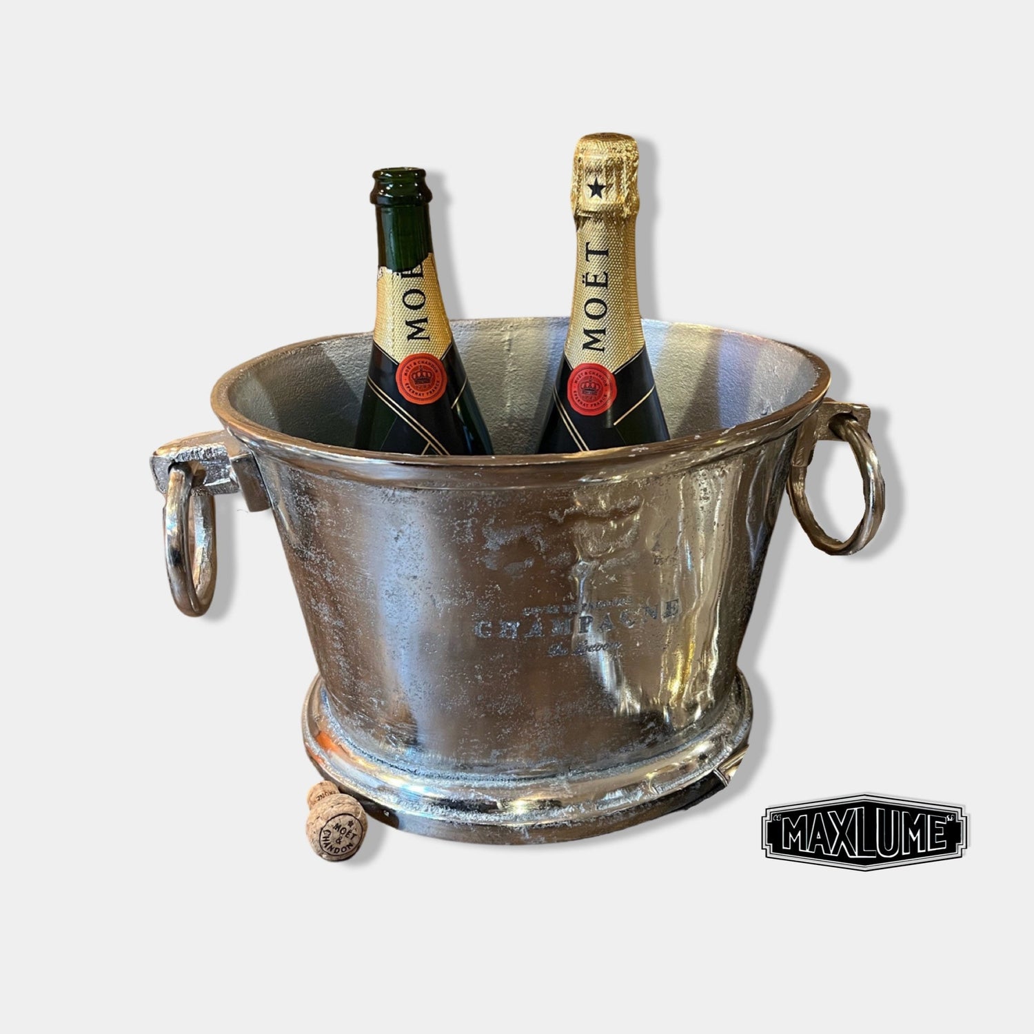 Maxlume ~ Great Gatsby ~ Solid Cast Engraved Champagne Ice Bucket | Wine Cooler **Factory Second**