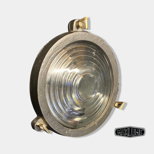 Wroxham ~ Solid Cast Pewter Round Bulkhead Industrial Wall Light House | Ceiling Bathroom | Outdoor Garden | Vintage 1 x Filament Bulb