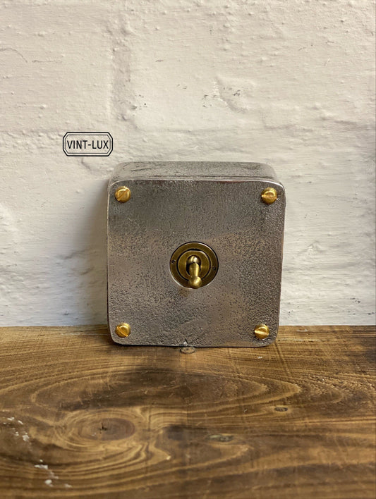 Single Gang Solid Cast Metal Light Switch Industrial 2 Way - BS EN Approved Vintage Crabtree 1950’s Style