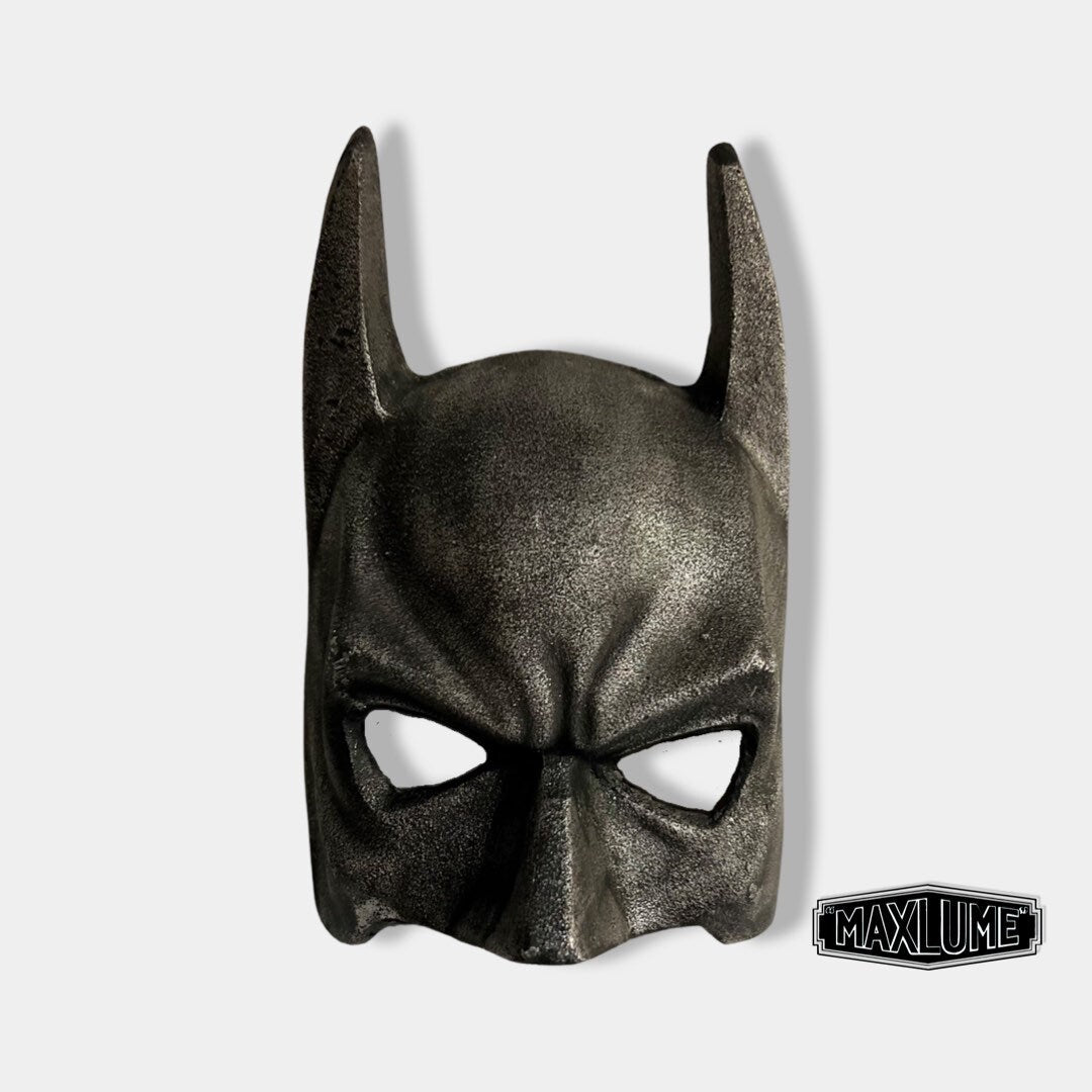 Wall Mount Solid Cast Iron Superhero Knight Mask Dark Black Pewter Finish