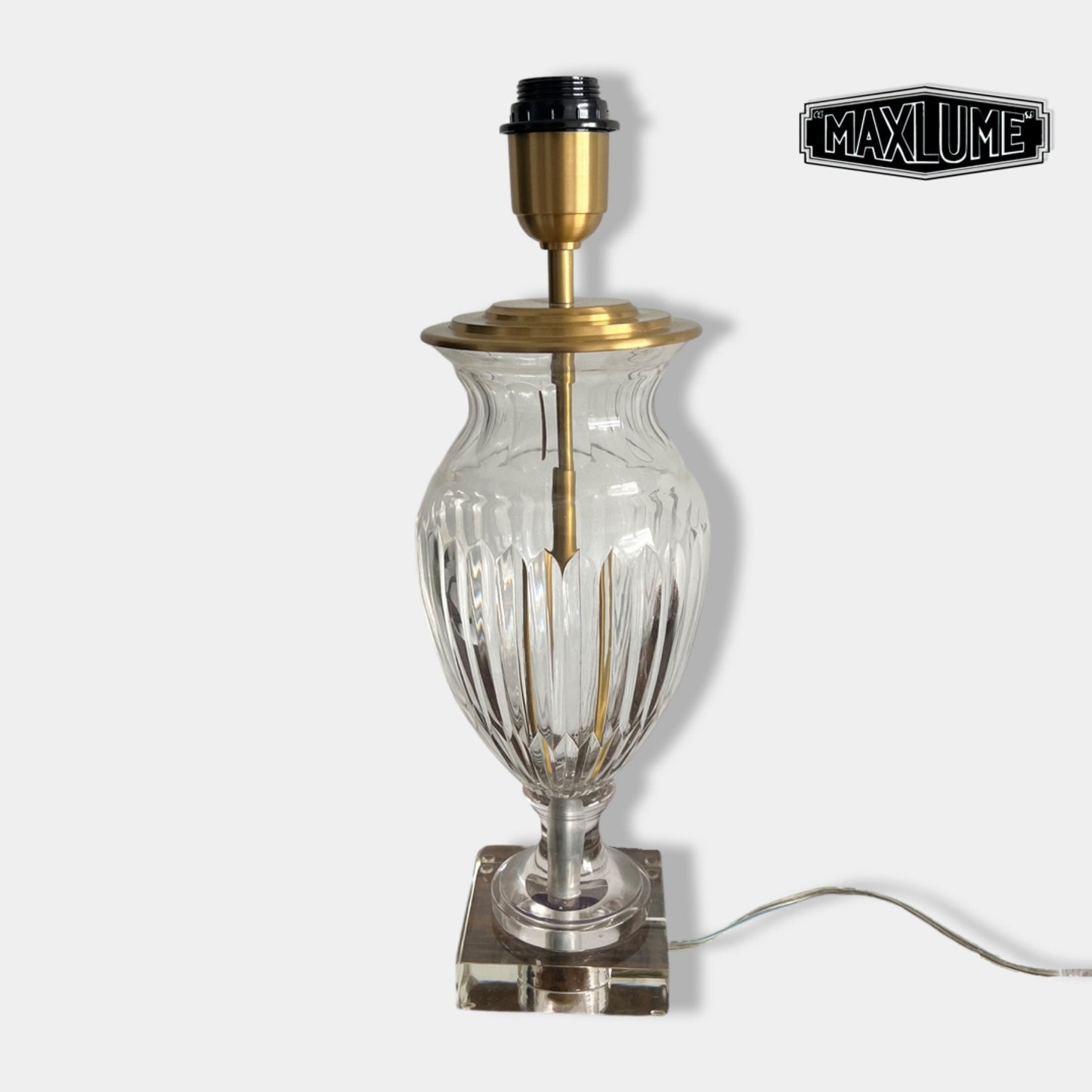 Maxlume ~ Solid Brass & Glass Table Lamp Vintage Style | Bedroom | Bedside Reading Light | Retro | Hallway