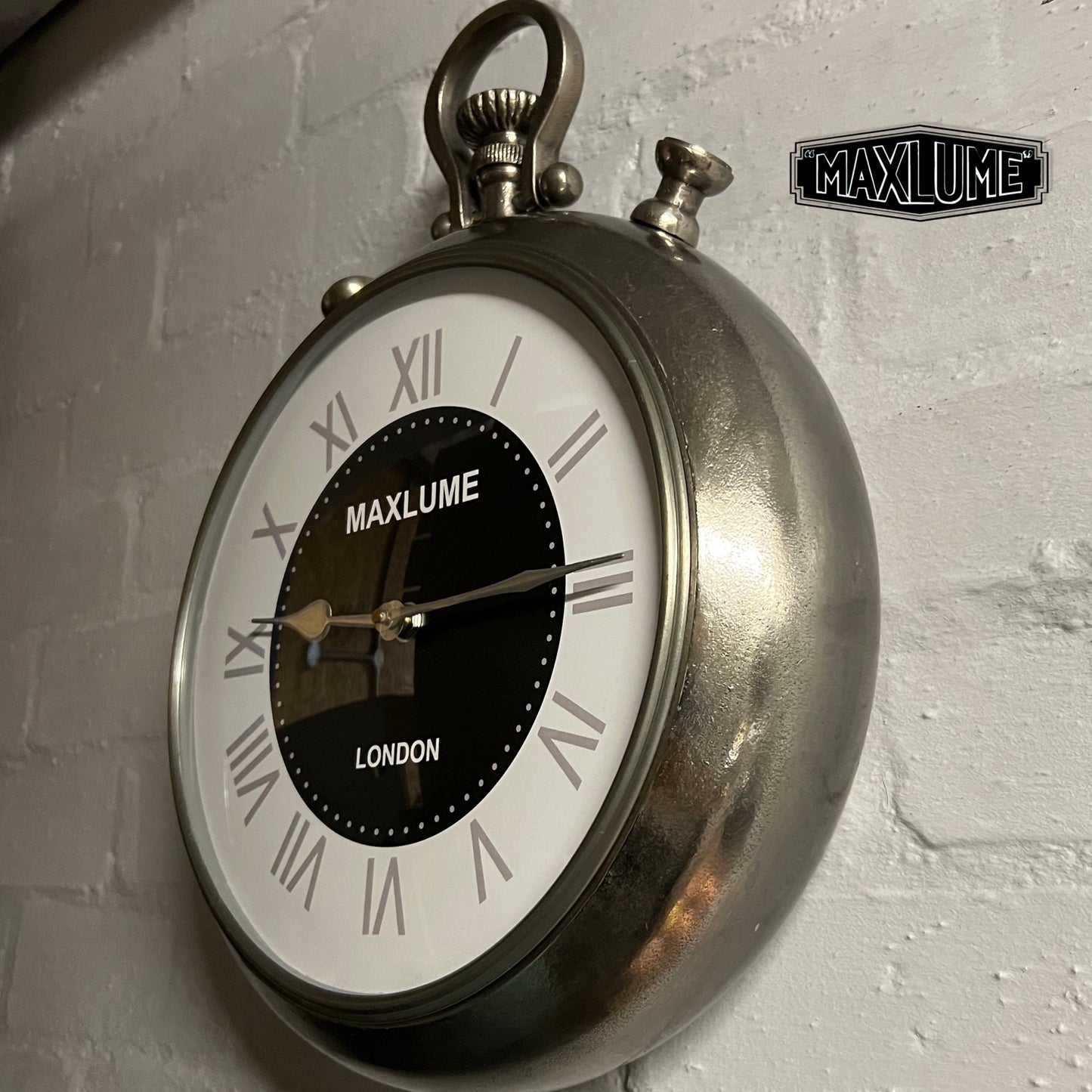 Maxlume ~ Fob Watch Clock Nautical Industrial Solid Cast 12 Inch