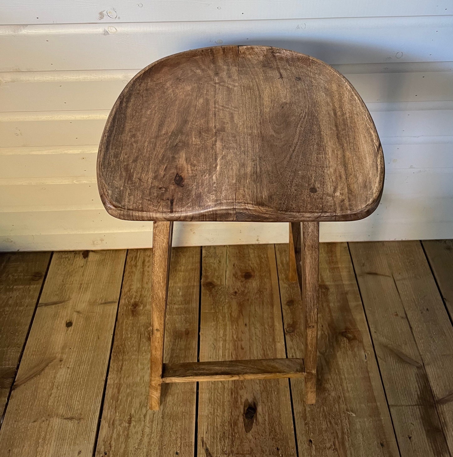 Solid Mango Wooden Top Bar Stool | Vintage Style | | Floor Standing | Kitchen | Industrial Tractor Seat