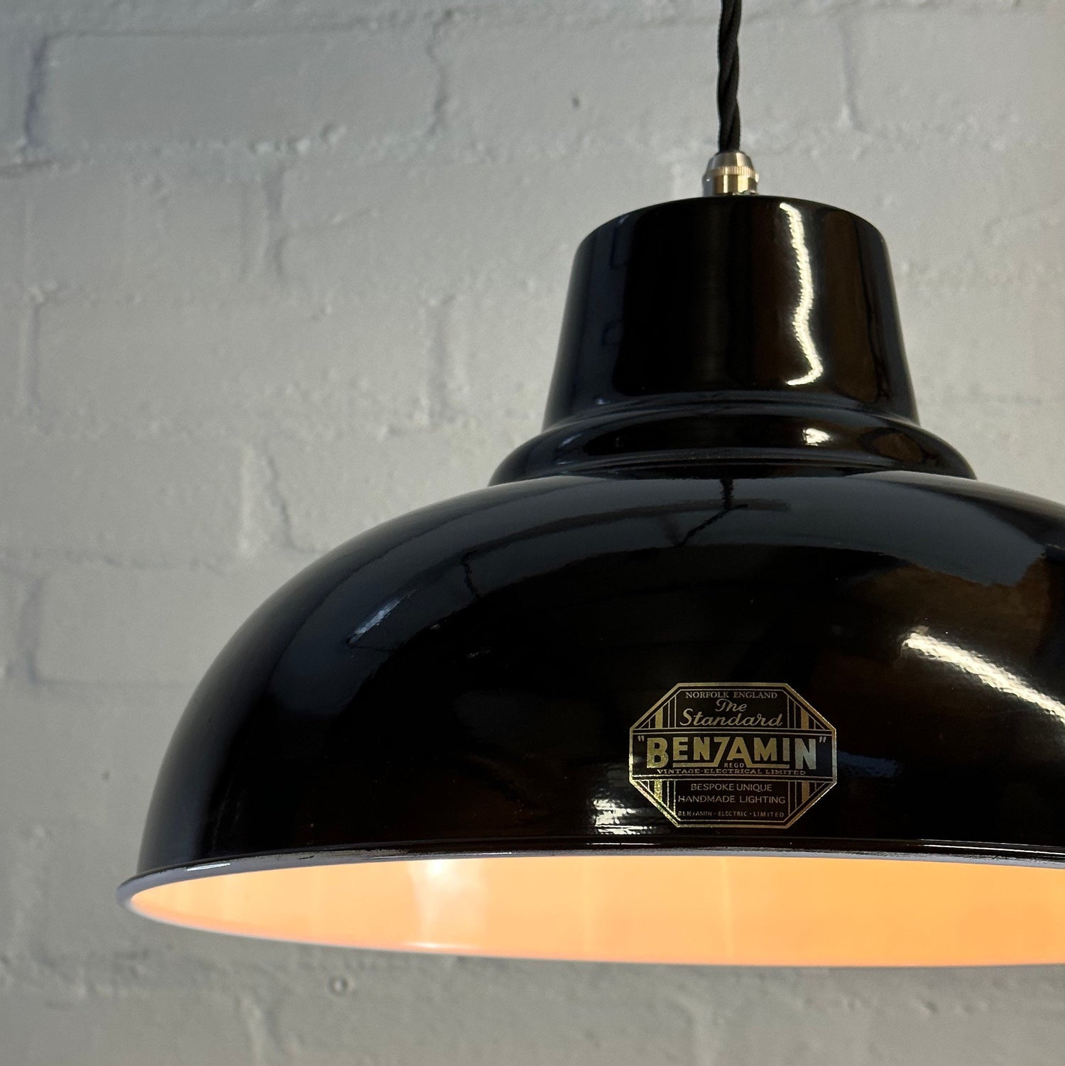 Salthouse XL ~ Jet Black Industrial factory shade light ceiling dining room kitchen table vintage filament lamps pendant bar 14.5 Inch