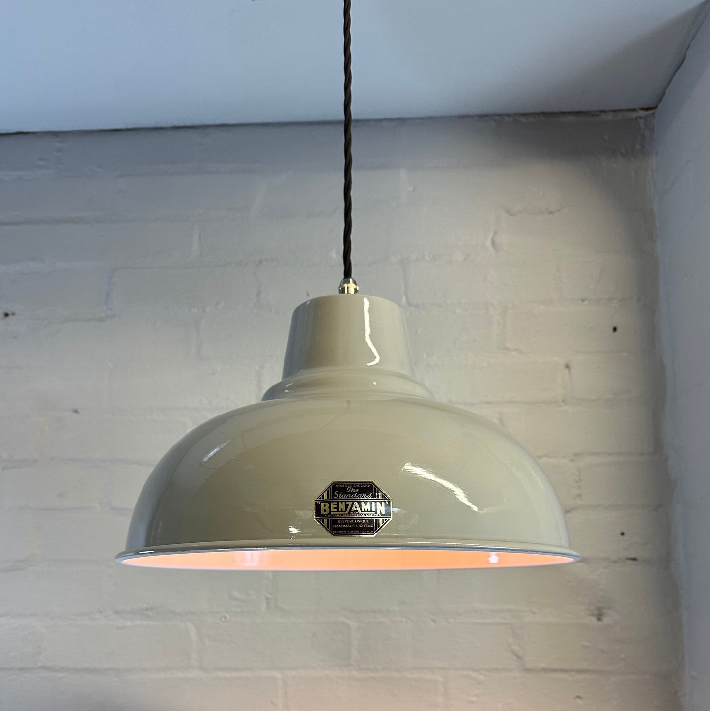 Salthouse XL ~ Grey Industrial factory shade light ceiling dining room kitchen table vintage edison filament lamps pendant bar 14.5 Inch