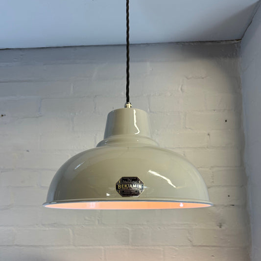 Salthouse XL ~ Grey Industrial factory shade light ceiling dining room kitchen table vintage edison filament lamps pendant bar 14.5 Inch