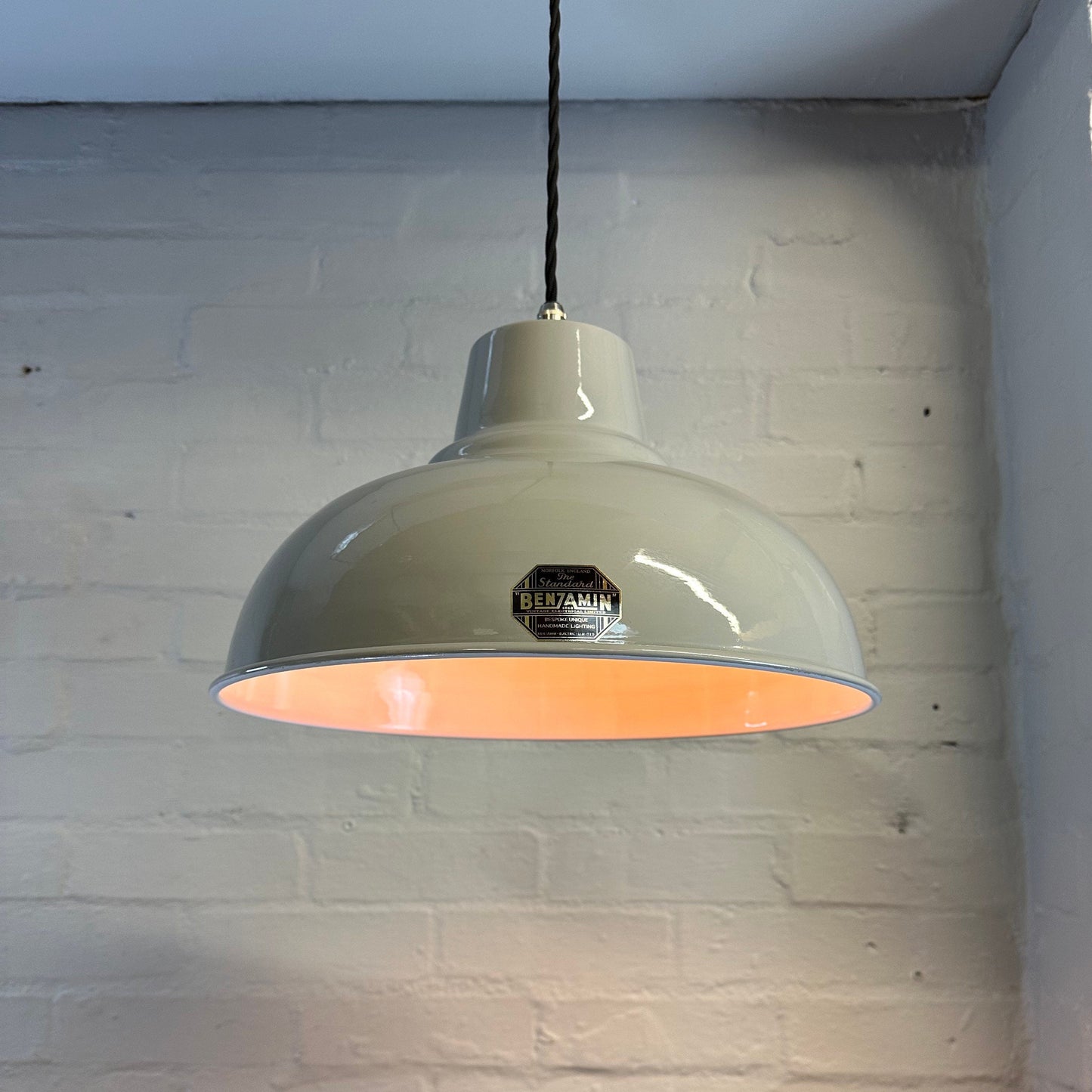 Salthouse XL ~ Grey Industrial factory shade light ceiling dining room kitchen table vintage edison filament lamps pendant bar 14.5 Inch