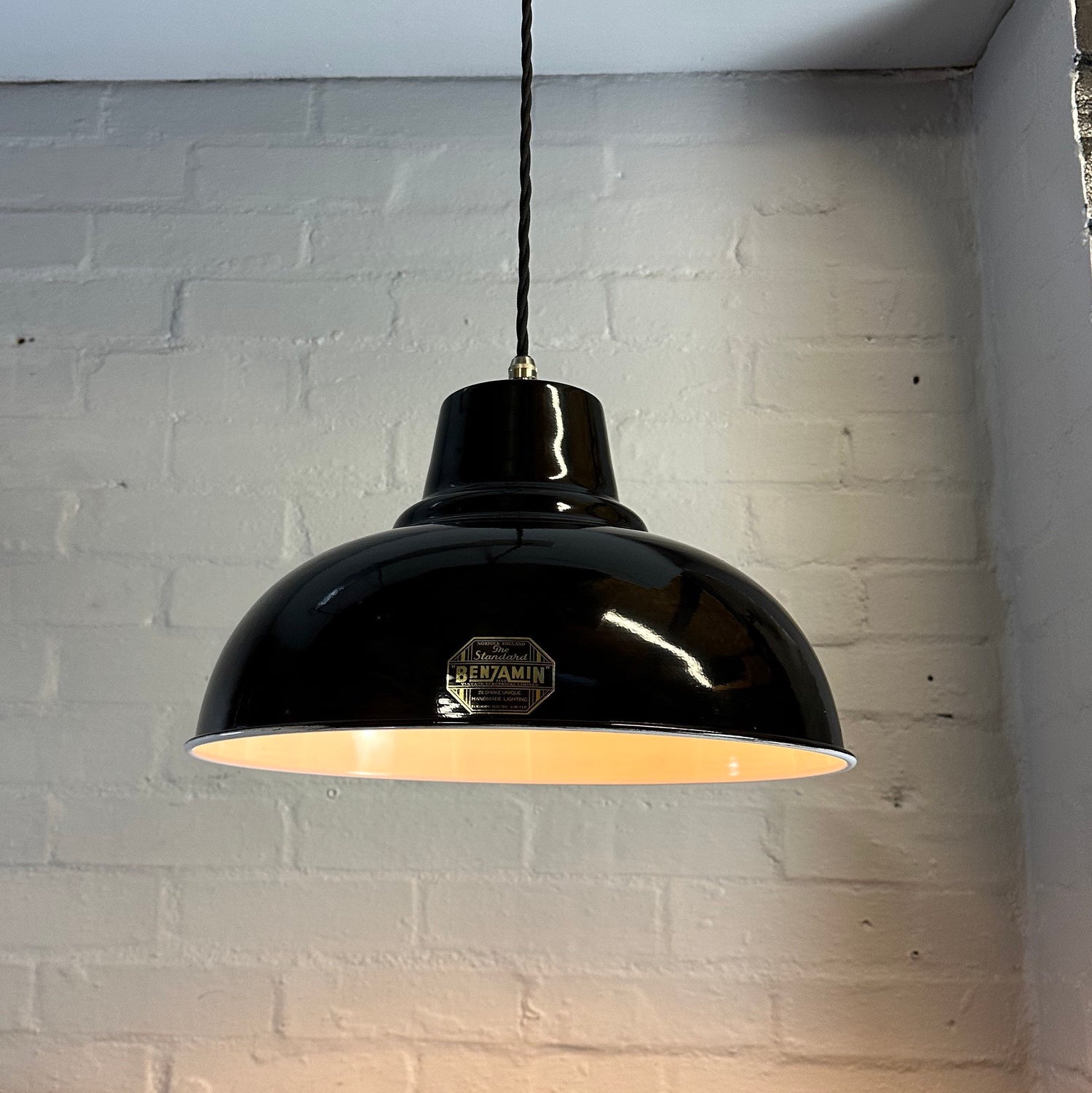 Salthouse XL ~ Jet Black Industrial factory shade light ceiling dining room kitchen table vintage filament lamps pendant bar 14.5 Inch