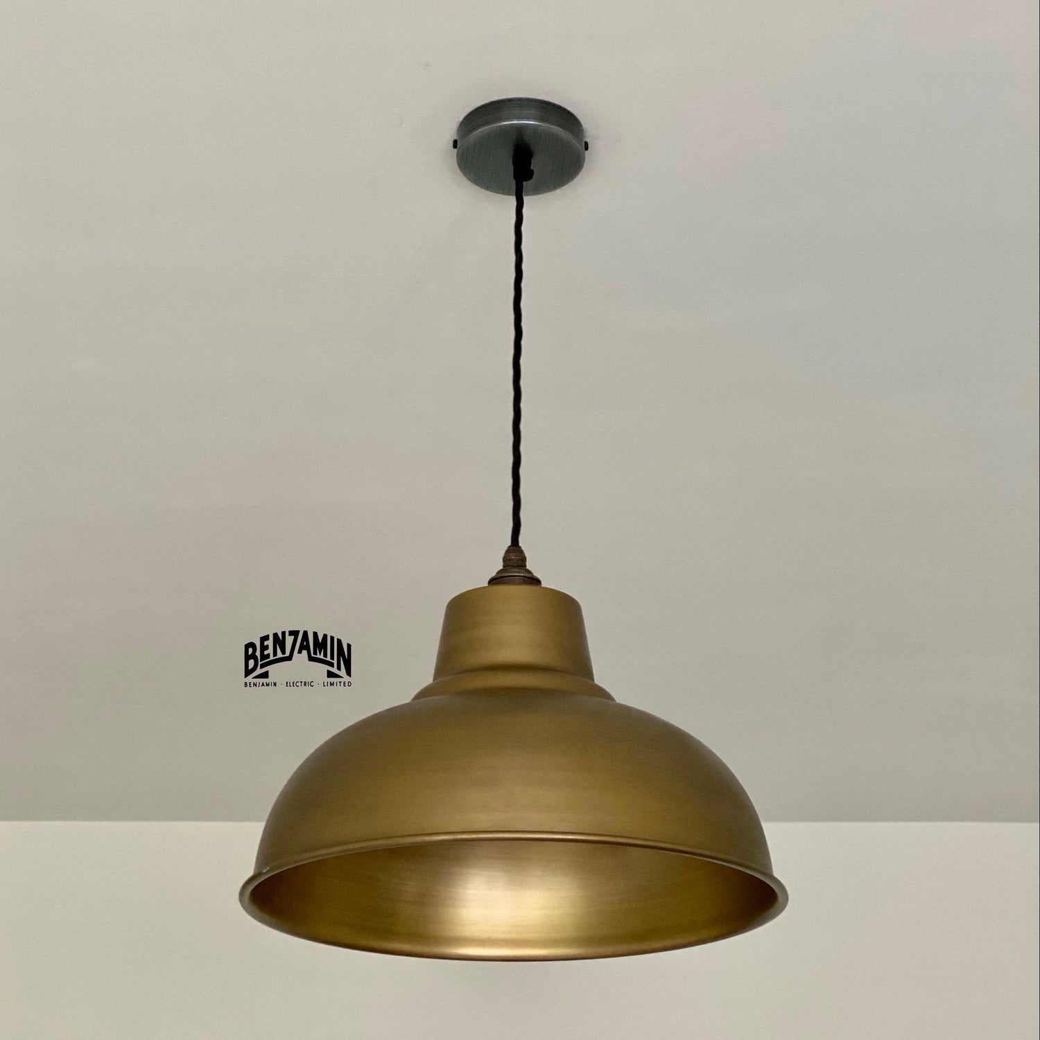 Salthouse XL ~ Antique Brass Industrial factory shade light ceiling dining room kitchen table vintage filament lamps pendant 14.5 Inch