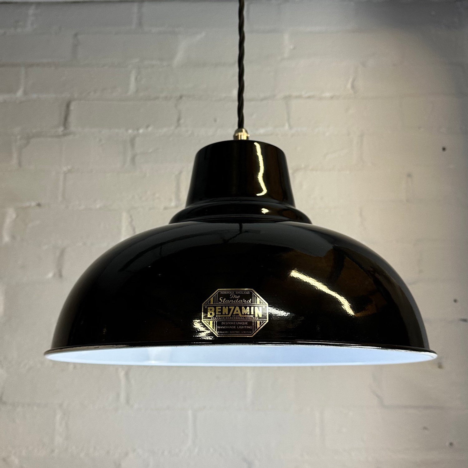 Salthouse XL ~ Jet Black Industrial factory shade light ceiling dining room kitchen table vintage filament lamps pendant bar 14.5 Inch