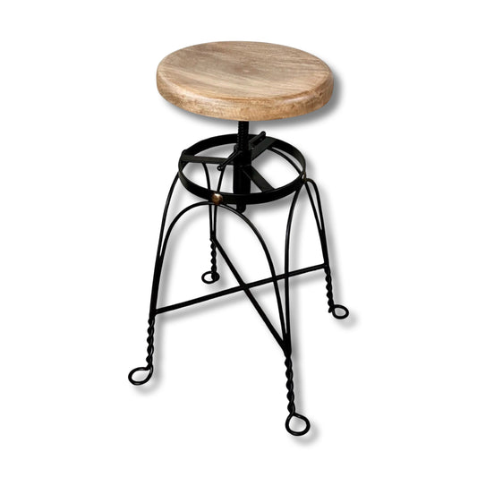 Maxlume ~ Industrial Solid Bar Stool Leather Base | Vintage Style | Cast Metal | Floor Standing