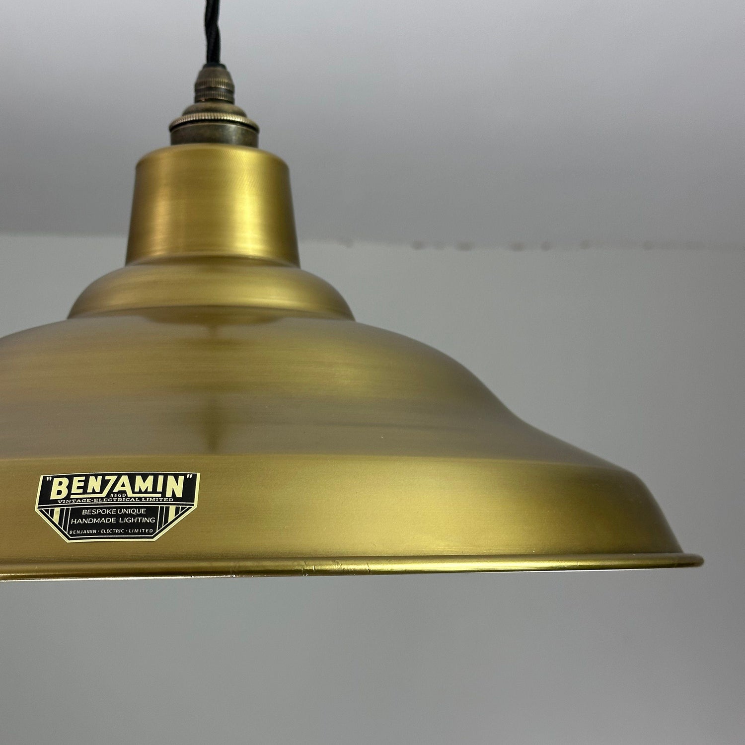 Bawsey ~ Antique Brass Industrial factory shade light ceiling dining room kitchen table vintage edison filament lamps pendant 16 Inch