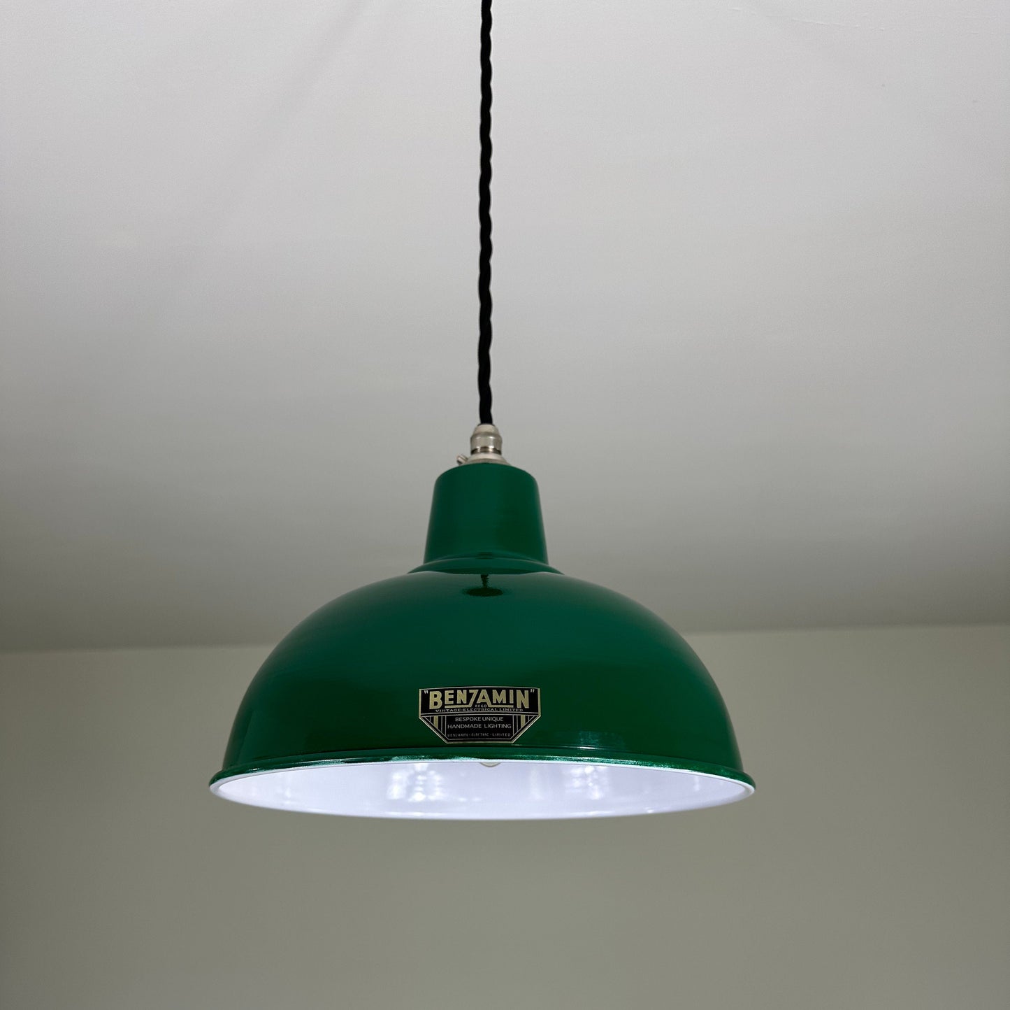 Salthouse ~ Original Green Industrial factory shade light ceiling dining room kitchen table vintage edison filament lamps pendant 10 Inch