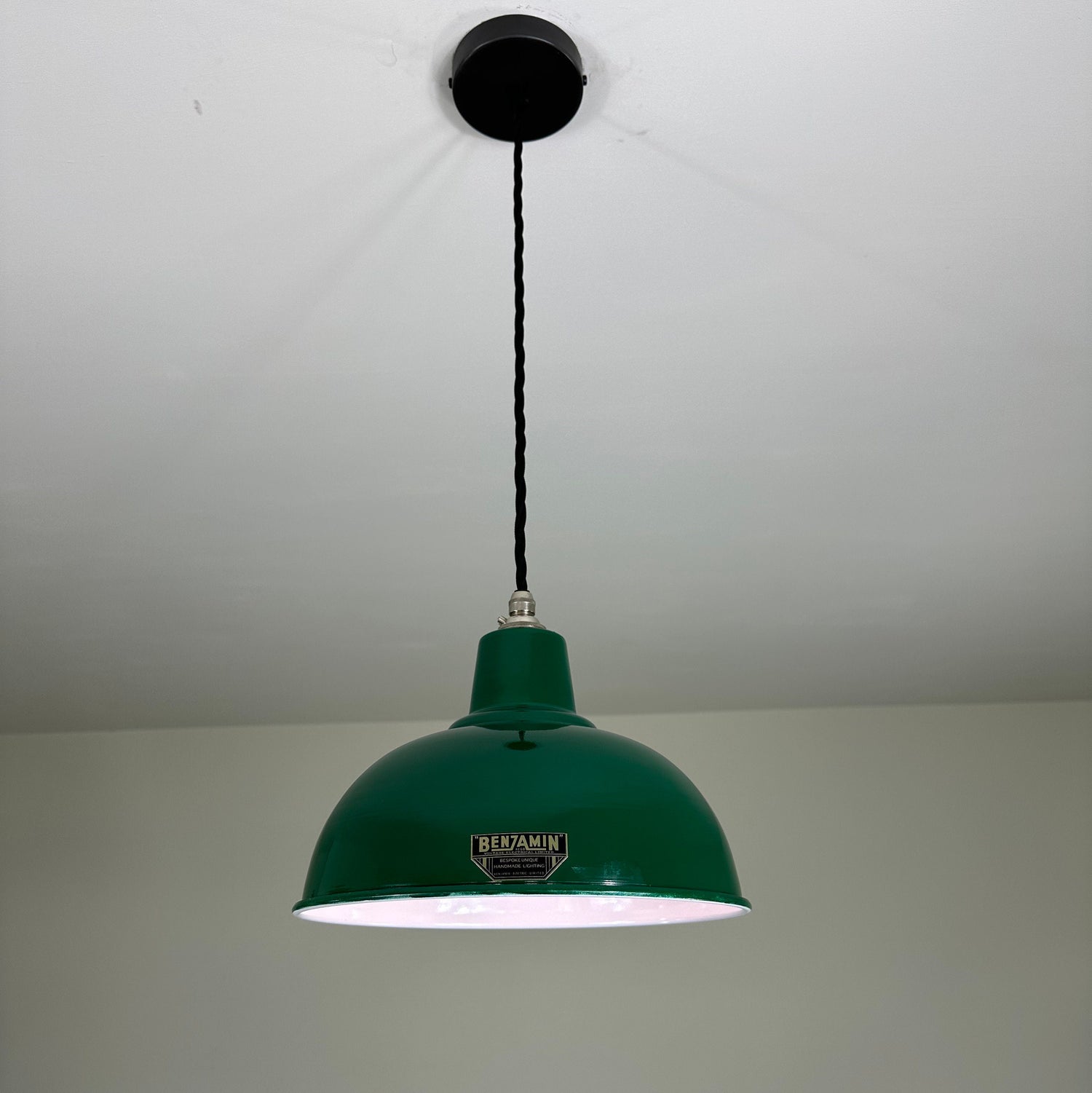 Salthouse ~ Original Green Industrial factory shade light ceiling dining room kitchen table vintage edison filament lamps pendant 10 Inch