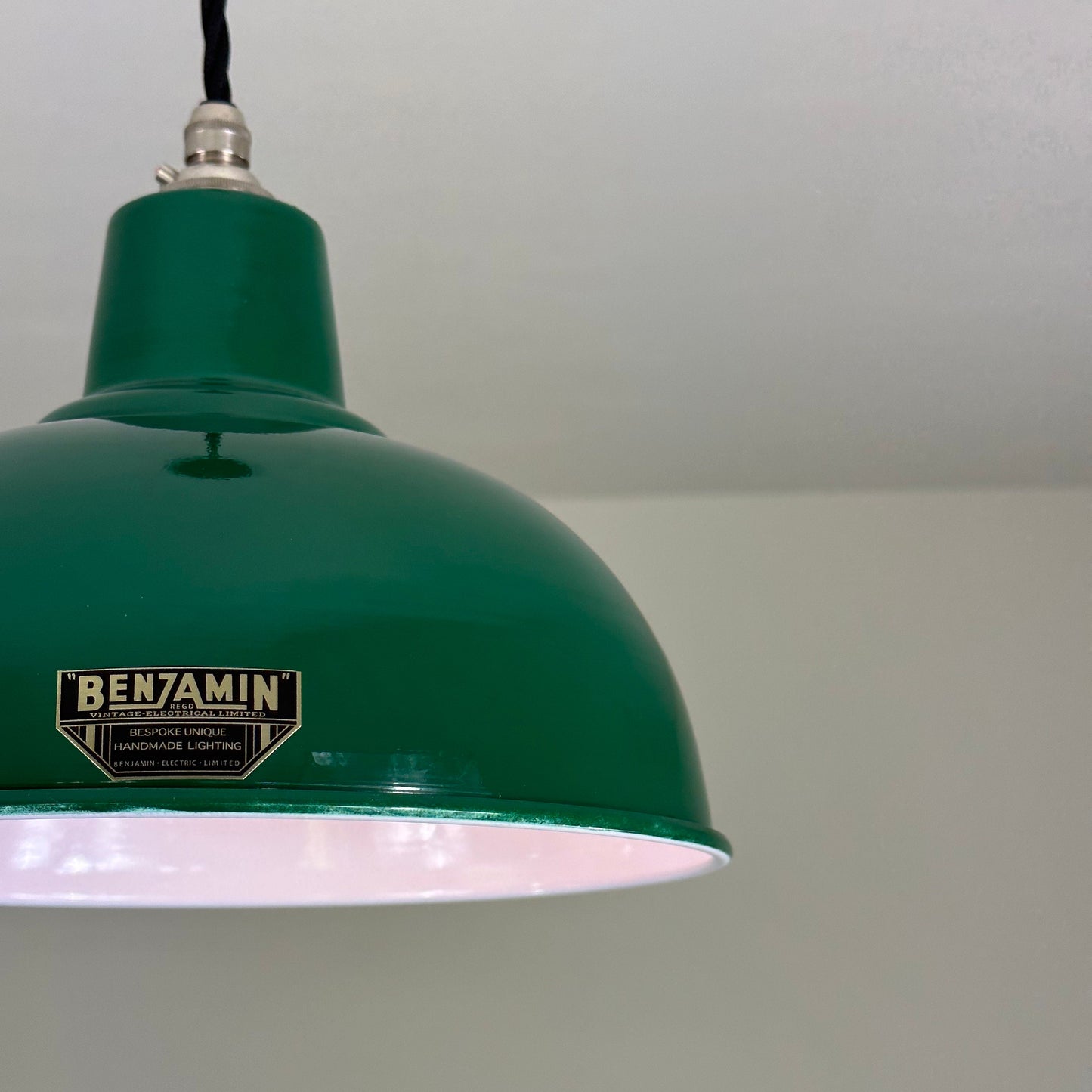 Salthouse ~ Original Green Industrial factory shade light ceiling dining room kitchen table vintage edison filament lamps pendant 10 Inch