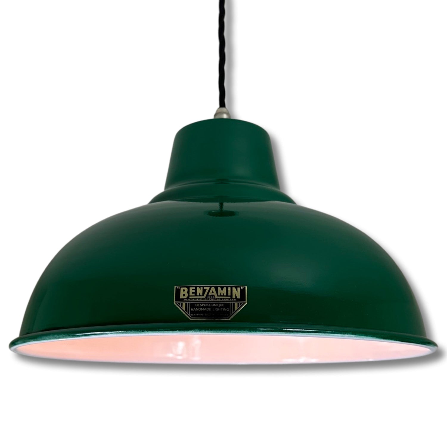 Salthouse XL ~ Racing Green Industrial factory shade light ceiling dining room kitchen table vintage filament lamps pendant bar 14.5 Inch