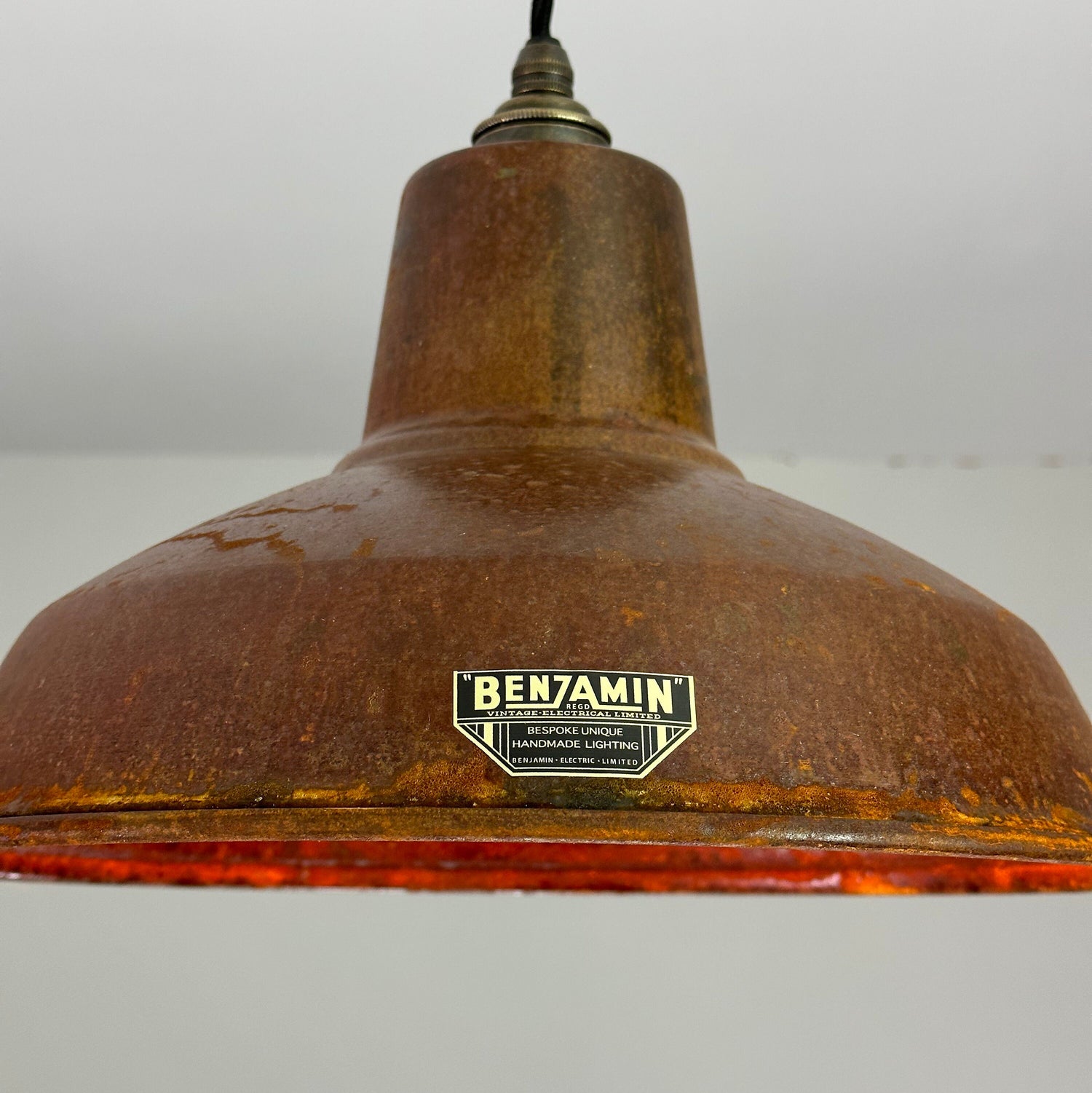 Filby ~ Rusted Solid Steel Industrial factory shade light ceiling dining room kitchen table vintage edison filament lamps pendant 12.5 Inch