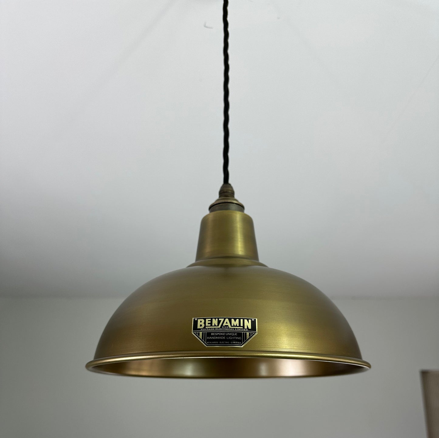 Salthouse ~ Antique Brass Industrial Shade Light Pendant | 10 Inch