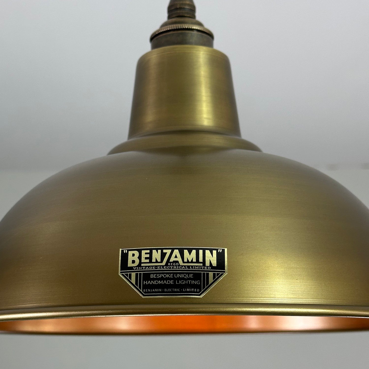 Salthouse ~ Antique Brass Industrial Shade Light Pendant | 10 Inch